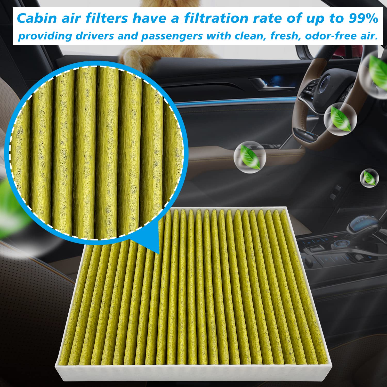 Capume Cabin Air Filter JMS80 Fits for Hyundai 2020 2021 2022 2023 2024 Palisade, Replacement for 97133S8000