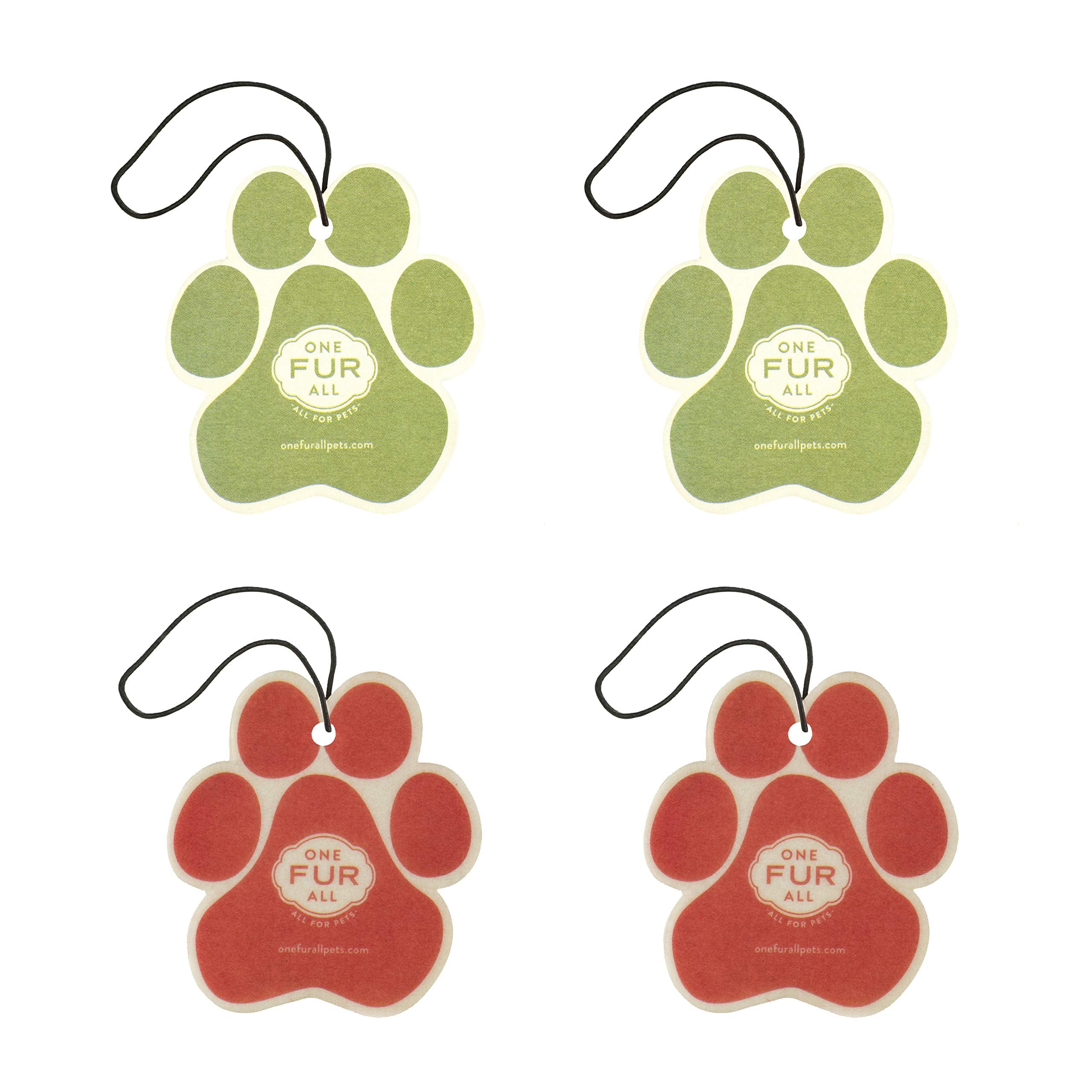 One Fur All Pet House Car Air Freshener - Fresh Citrus/Ruby Red Grapefruit Pack Of 4 - Non-Toxic Car Air Freshener - Pet-Friendl