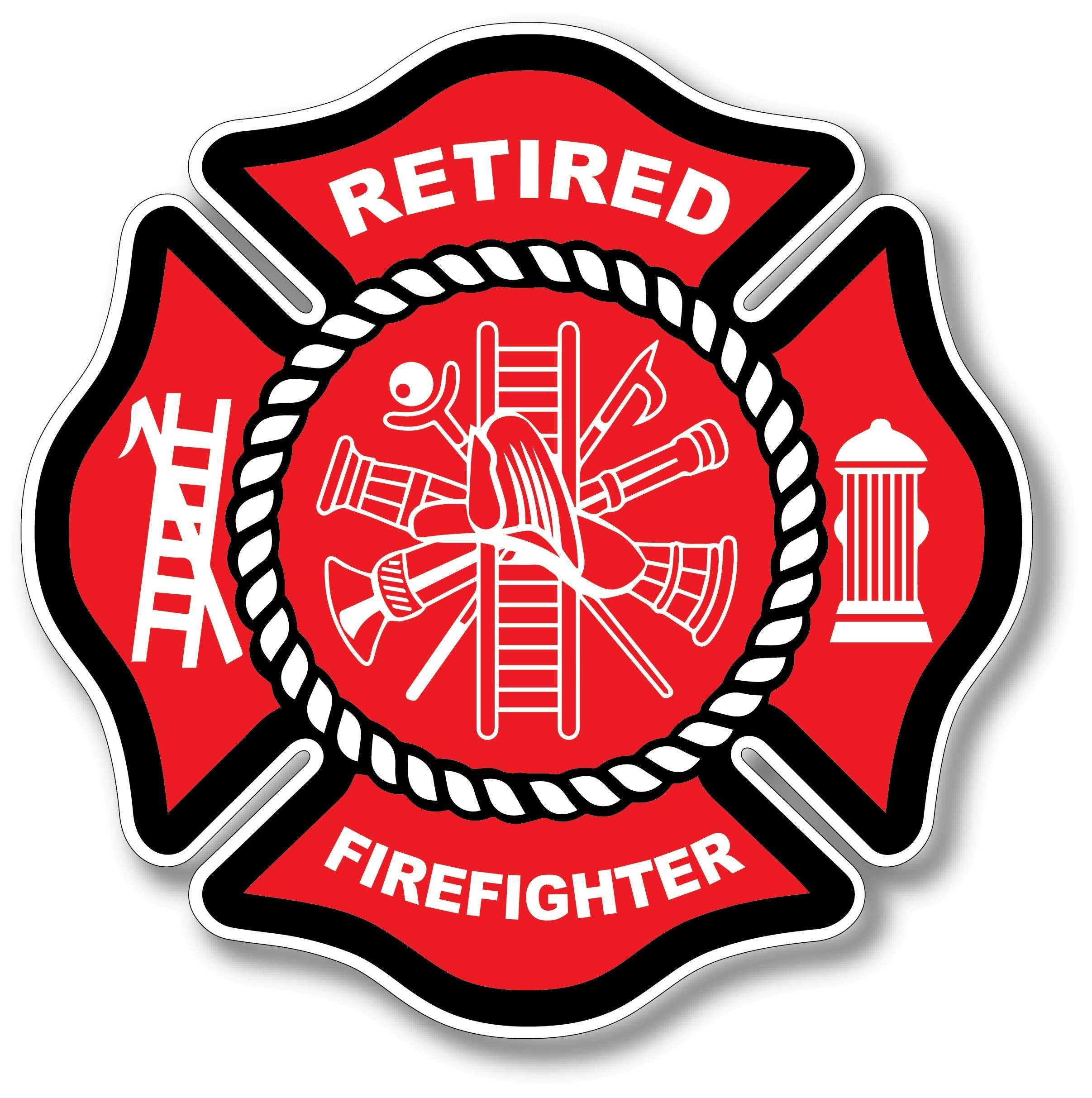 3 Pack Retired Firefighter Badge Maltese Cross Thin Red Line Red Lives Matter For Firemen Or Firewomen