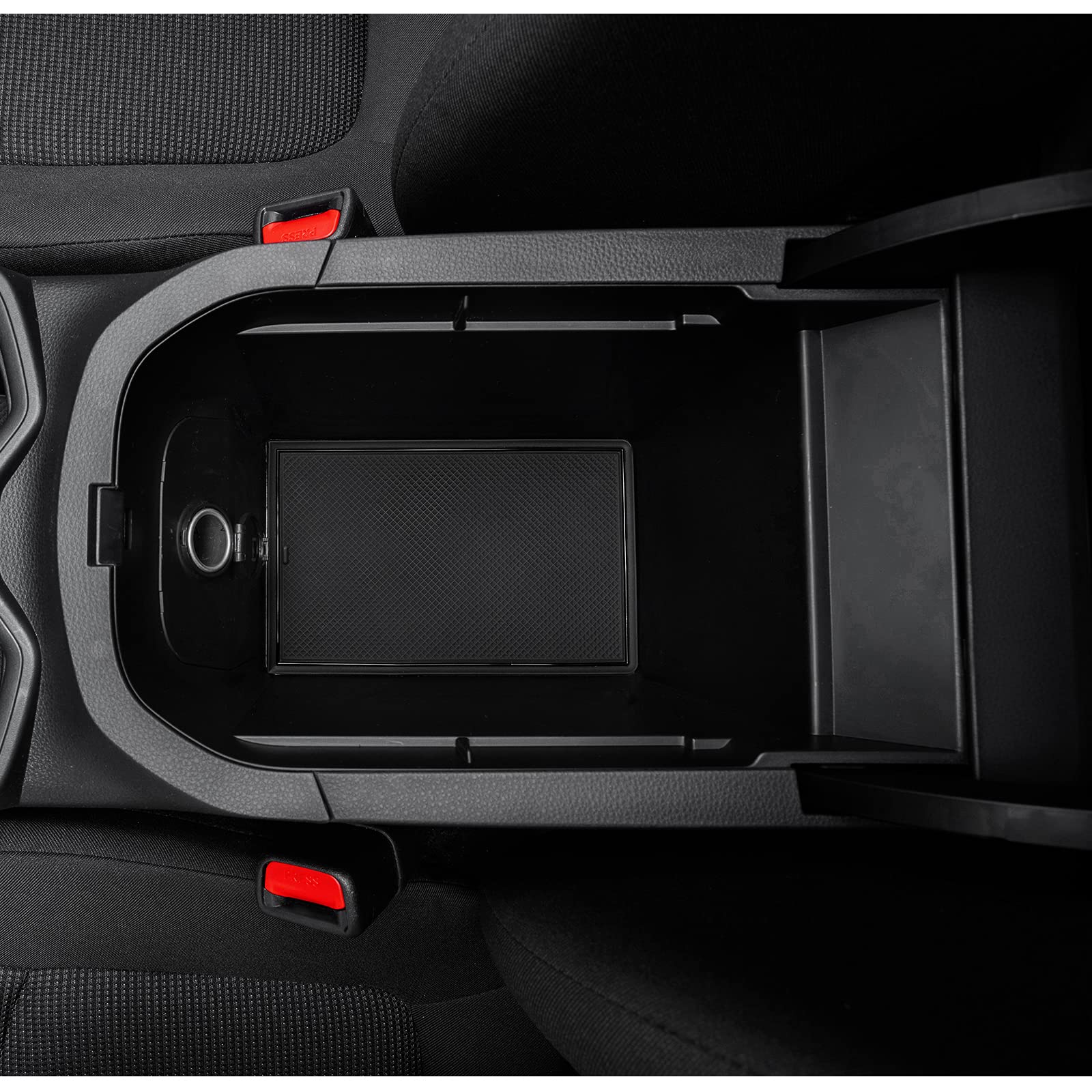 Jdmcar Liner Accessories Compatible With Toyota Rav4 2023 2022 2021 2020 2019, Custom Fit Cup Holder, Center Console, And Door Pockets Rubber Inserts Kit (Black Trim) - 15 Pc Set