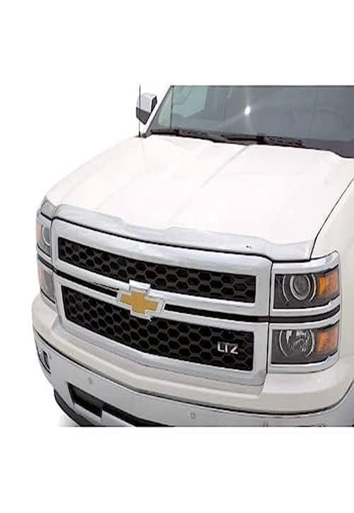 Auto Ventshade [Avs] Aeroskin Hood Protector | Fits 2015 - 2022 Chevrolet Colorado, 2017 - 2022 Colorado Zr2 | Low Profile Deflector / Bug Shield - 1 Pc., Chrome | 622113