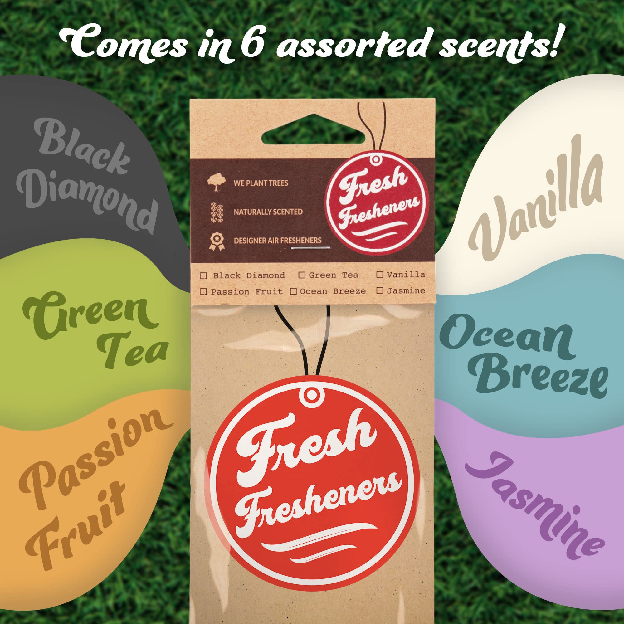 Rainbow Car Air Freshener 3 Pack Scented With Essential Oils By Fresh Fresheners