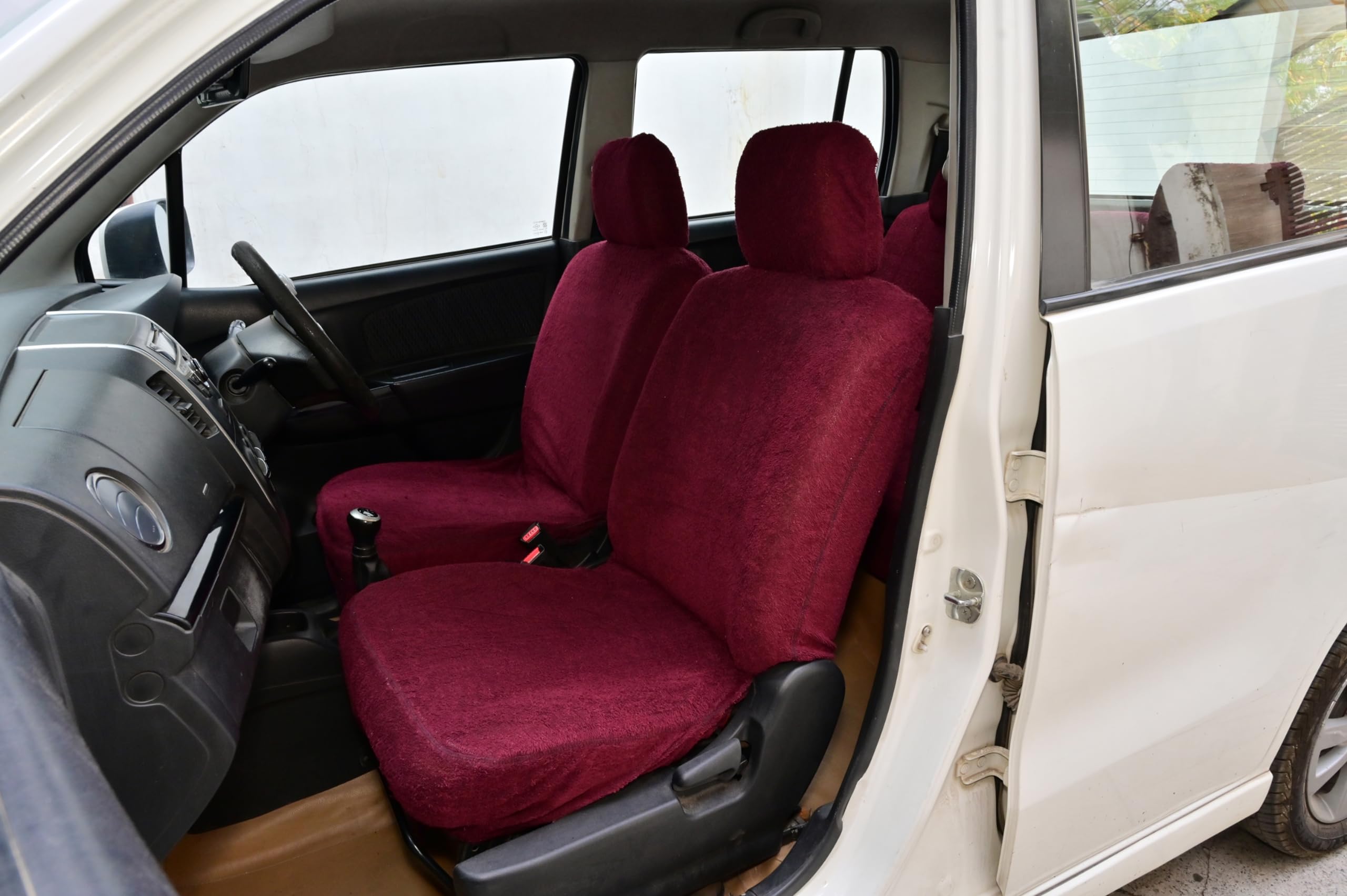Atist Cotton car seat Cover for Ritz (Towel Type)(Cotton)(Elastic Fitting for Easy Installation) (Maroon)