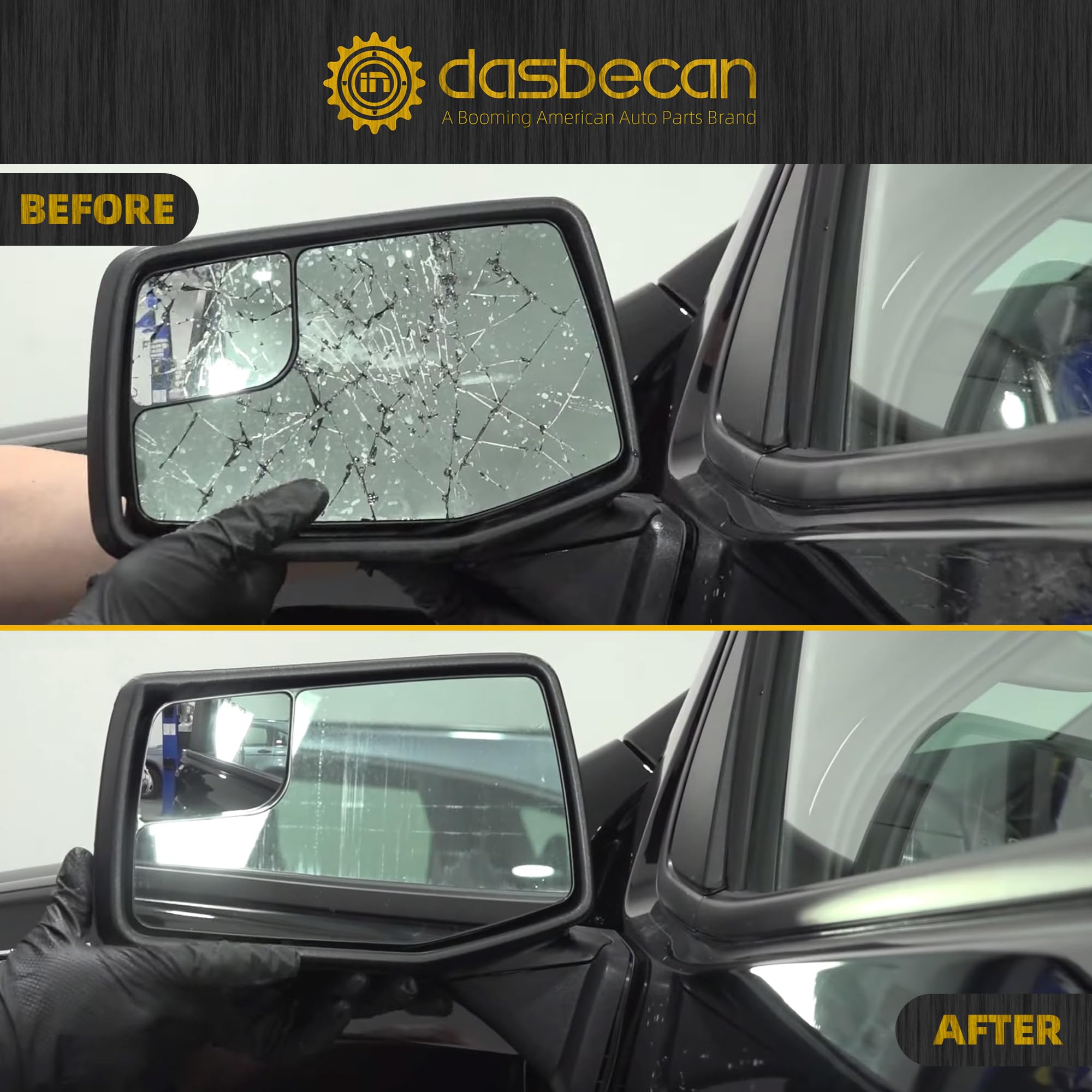 Dasbecan Right Passenger Side Mirror Compatible with 2019-2024 Chevy Silverado 1500 With Power Glass/Temp Sensor/LED Turn Signal