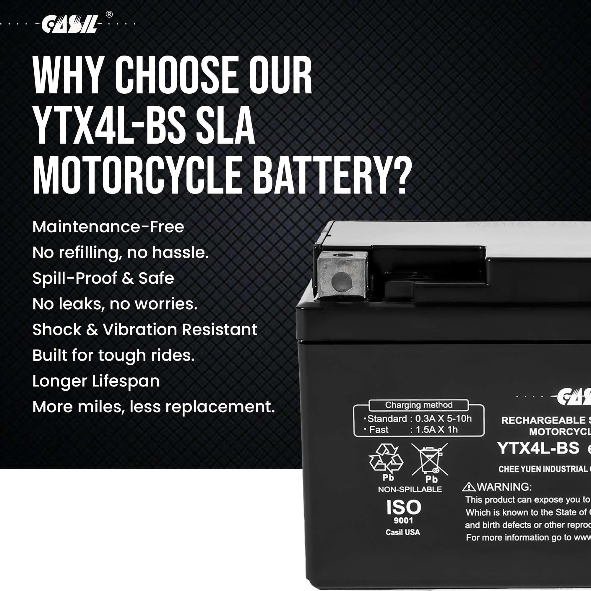 Ytx14Ah-Bs Agm Battery Replacement For Arctic Cat 650Cc Trv 2009