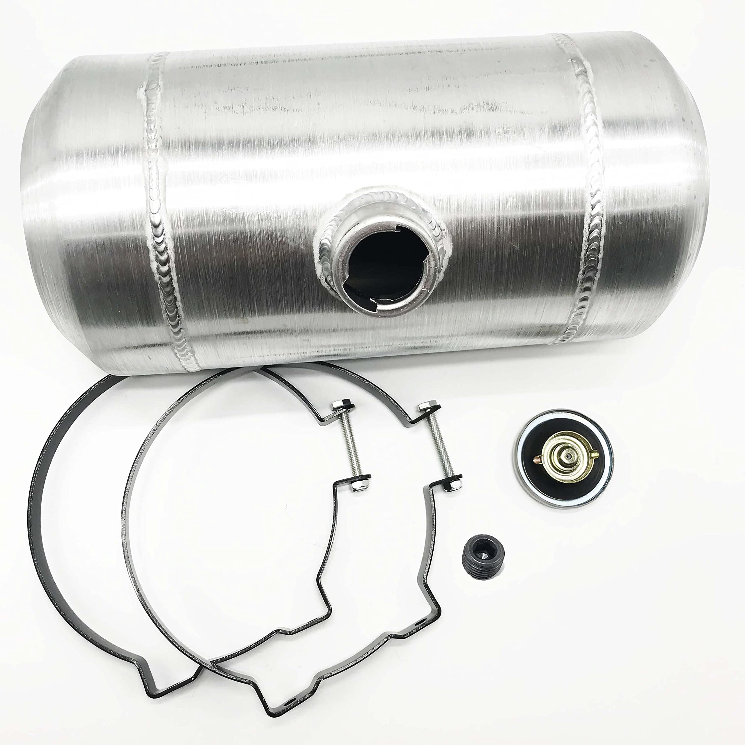 JSD AUTO PARTS 3.25 Gallons Aluminum Fuel Tank - 8x16 inch, Spun Center Fill, 3/8 NPT Outlet