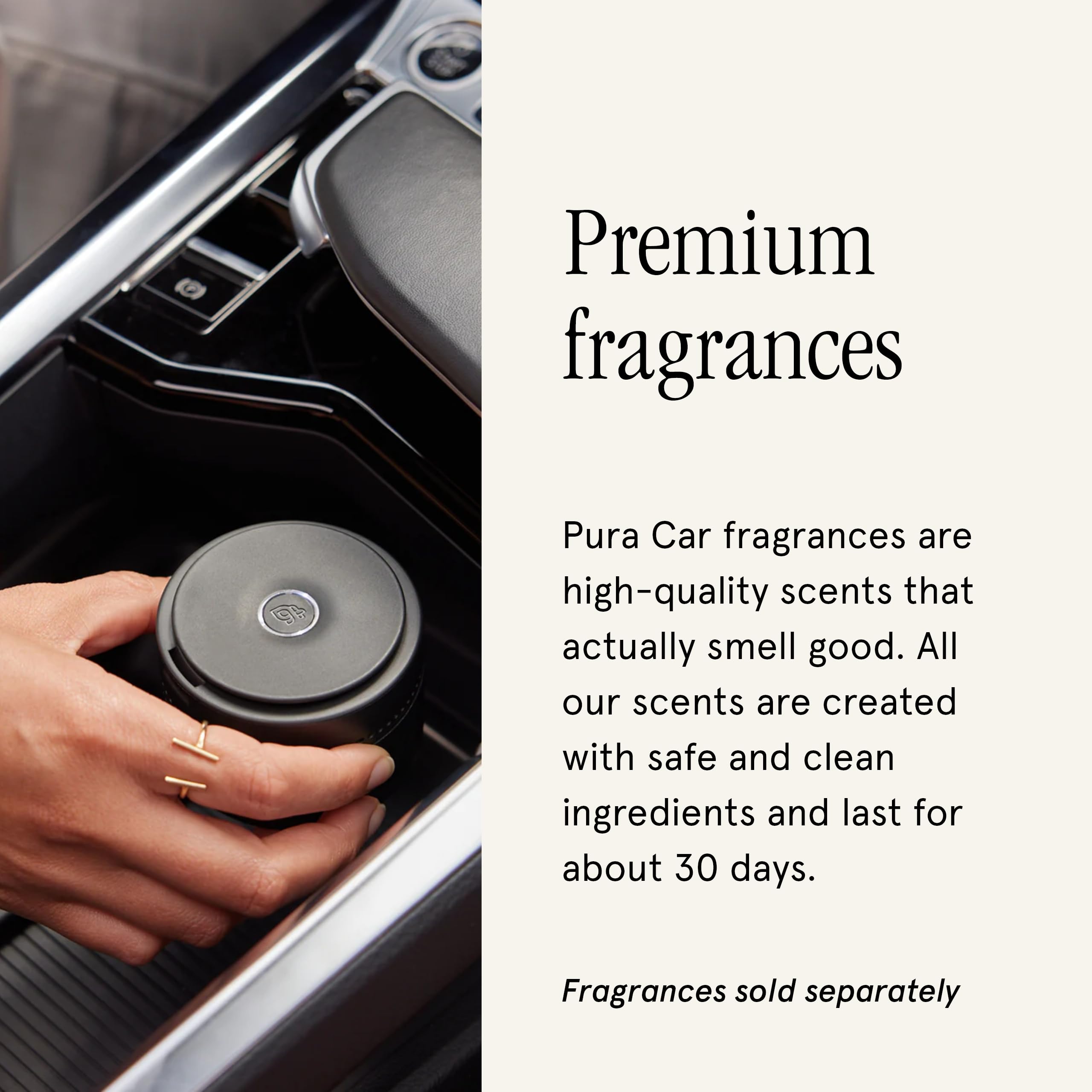 Pura Car Diffuser - Smart Aroma Diffuser with USB-C Cable, Adjustable Intensity, Black, Model 900-00858