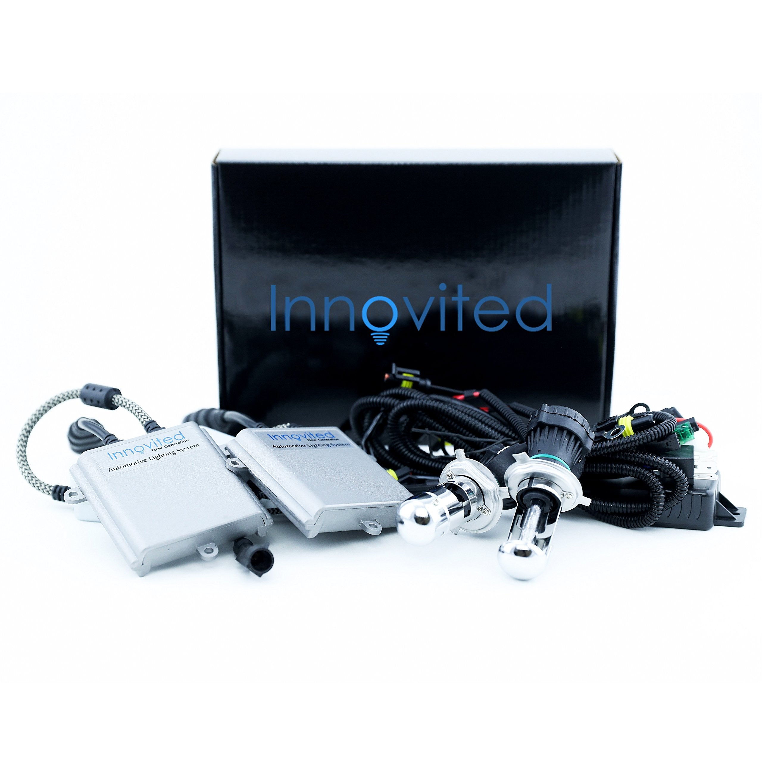 Innovited H4-3 9003 6000K Bi xenon HI/LO Xenon Bulb x 1 pair bundle with 2 x 55W Performance AC Digital Ballast (Diamond White)