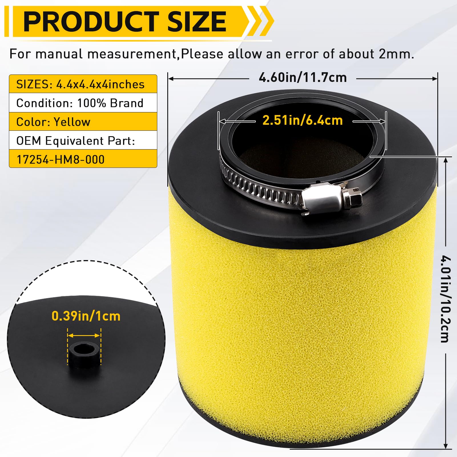 TRX 250 Air Filter Replacement for Honda Recon 250 TRX250 TRX250TE TRX250TM ATV Sportrax 250 TRX250EX TRX250X RECON 250 17254-HM