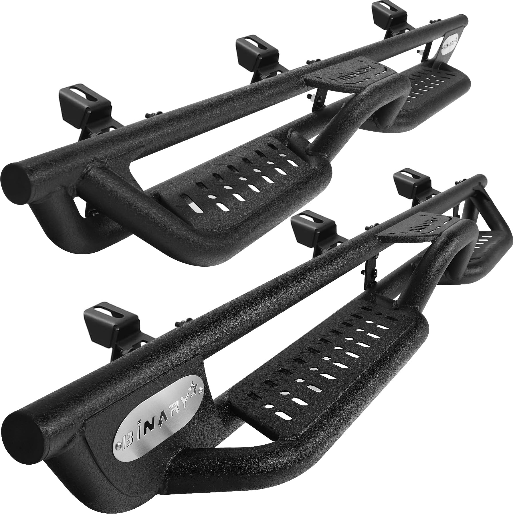 BINARY STAR Running Boards Compatible with Vehicle 2018-2026 Jeep Wrangler JL 4 Doors, 6 Inch Two-Stair Side Steps Truck Nerf Ba