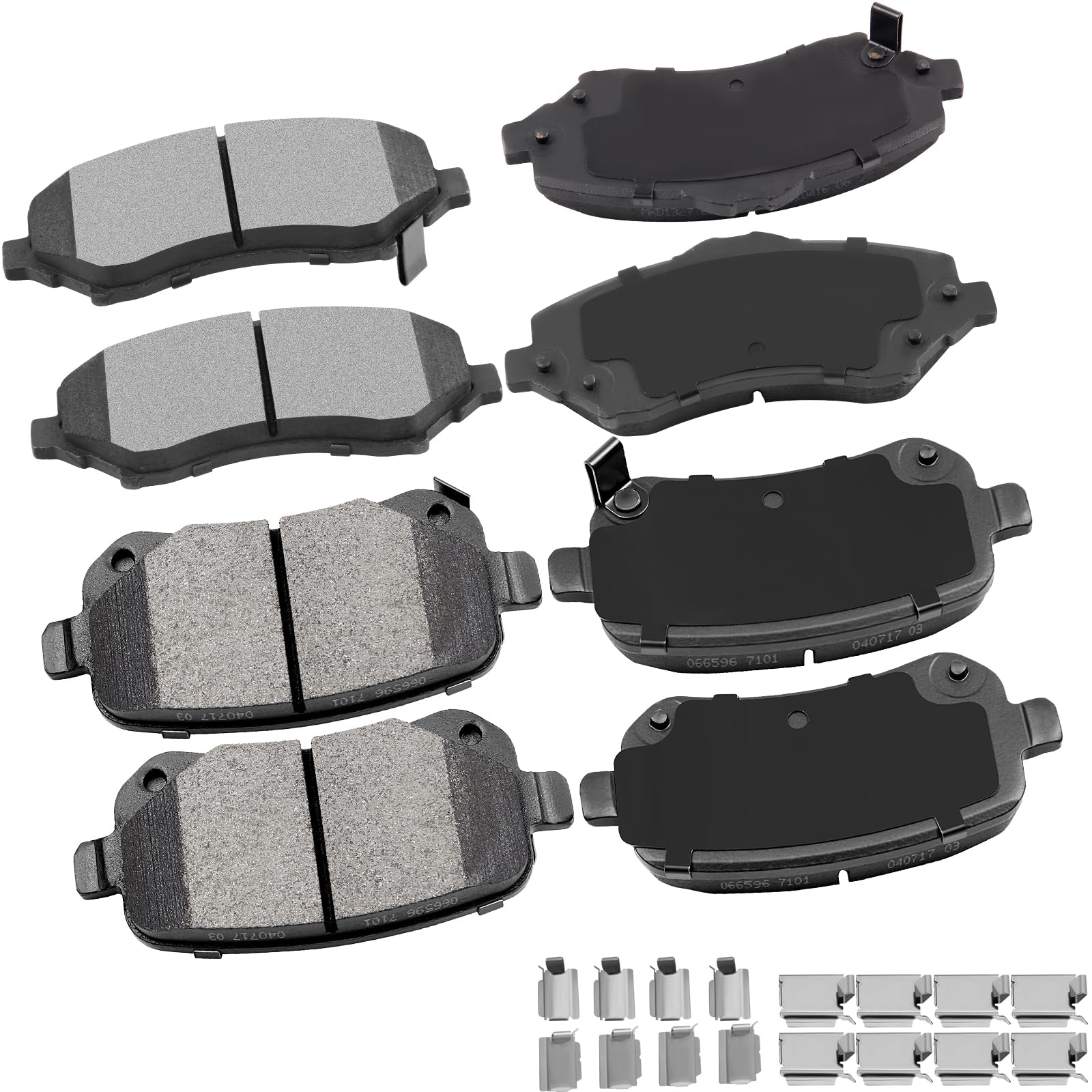 Cciyu D1327 D1326 Front & Rear Ceramic Brake Pads 2008-2012 For Chrysler Town & Country,2008-2012 For Dodge Grand Caravan,2009-2