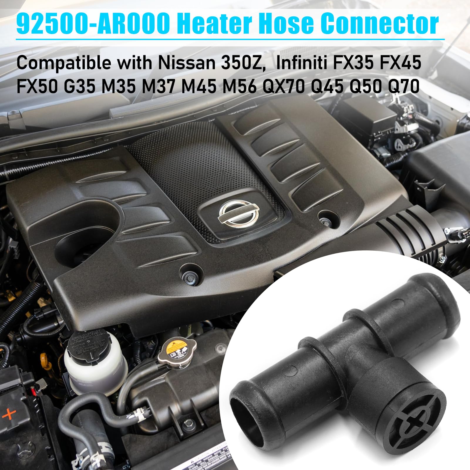 Jaronx 92500-Ar000 Connector Heater Hose Compatible With Infiniti G35 M35 M45 M56 Fx35 Fx50 F50 Qx70 Q45 Q50 Q70, Heater Hose Co