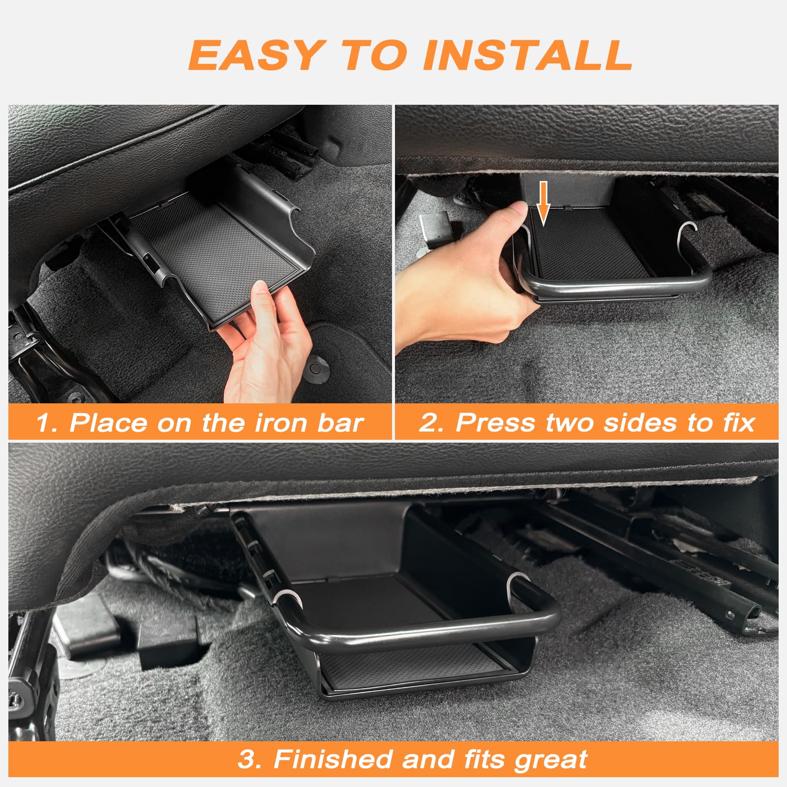 JKCOVER Under Seat Storage Organizer Tray for Jeep Wrangler JL/JLU & Gladiator JT, 2018-2025, 1PC - Patented Design
