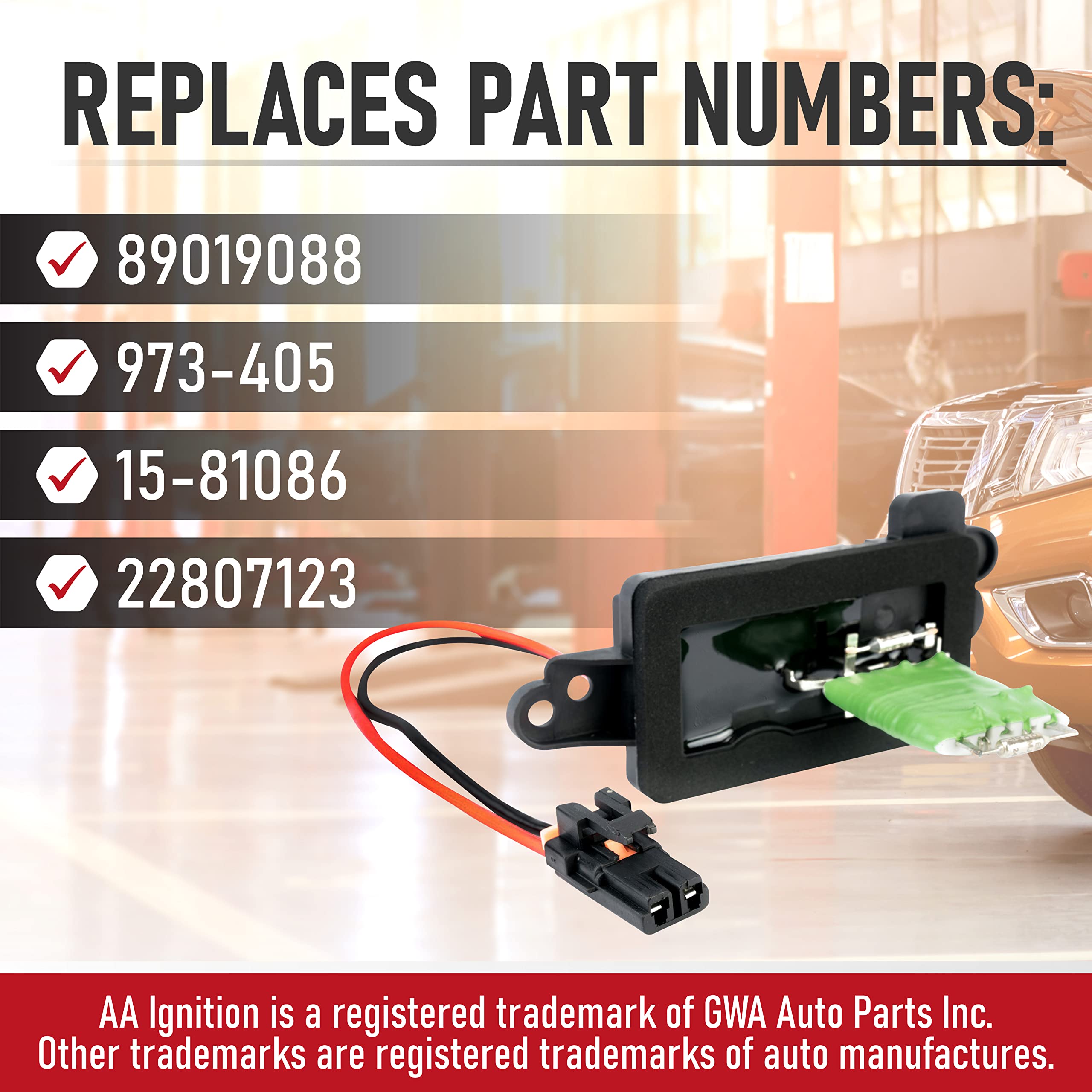Ac Blower Motor Resistor Kit With Harness - Replaces 89019088, 973-405, 15-81086, 22807123 - Compatible With Chevy, Gmc & Cadill