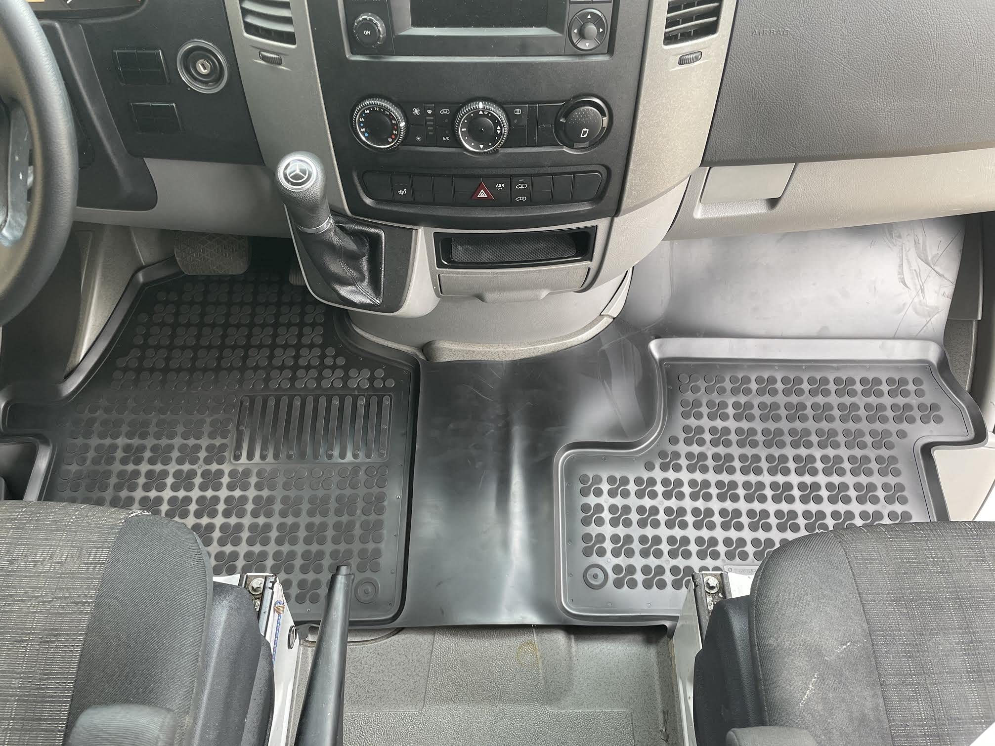 Rezaw-Plast Floor Liners Compatible With 2007-2024 Mercedes Benz Sprinter Floor Mats Tailored Odorless Custom Fit For Sprinter Van Accessories Cargo Van Floor Mats (Won'T Fit Passenger/Crew/Rv) Black