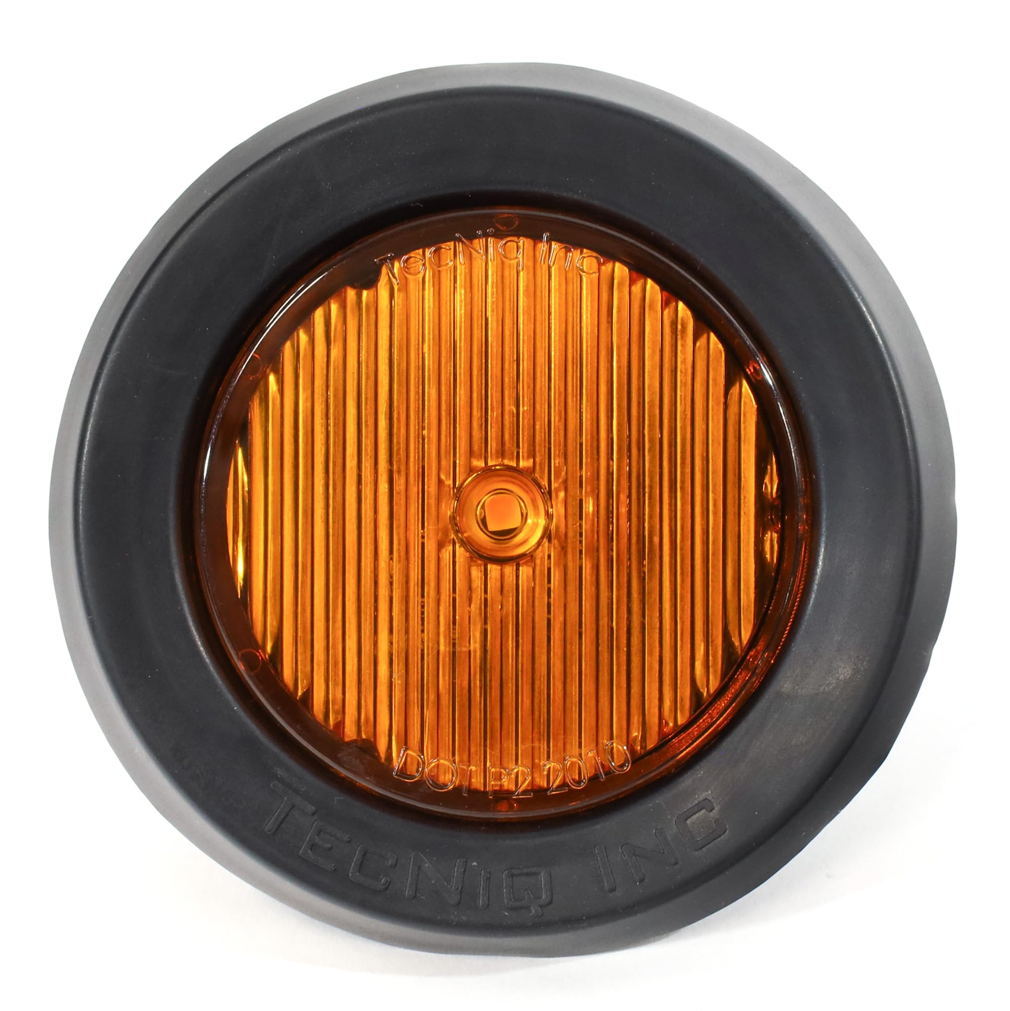 TecNiq S30-AA00-6 | 2 Round Amber LED Low-Profile Side Marker Light - Amber Lens, DOT Approved, IP68 Waterproof, Grommet Mount -
