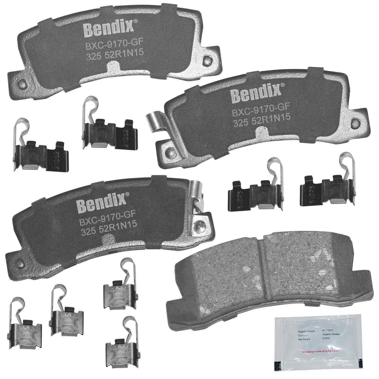 Bendix Priority1 Cfc325 Ceramic Rear Brake Pads For Lexus Es250 1991-1990, Es300 1999-1992, Rx300 2003-1999, Toyota Camry 1999-1
