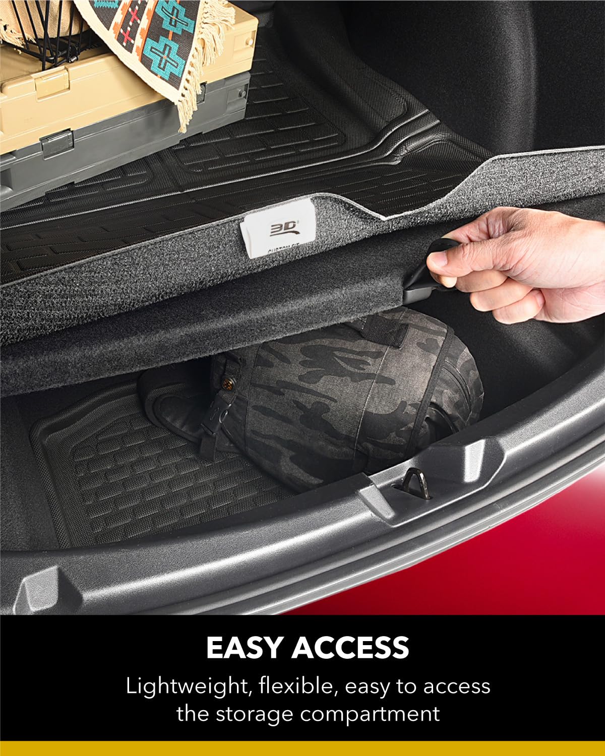3D Maxpider Audi A6 Sedan 2012-2018 / S6 Sedan 2013-2018 Kagu Black Stowable Cargo Liner