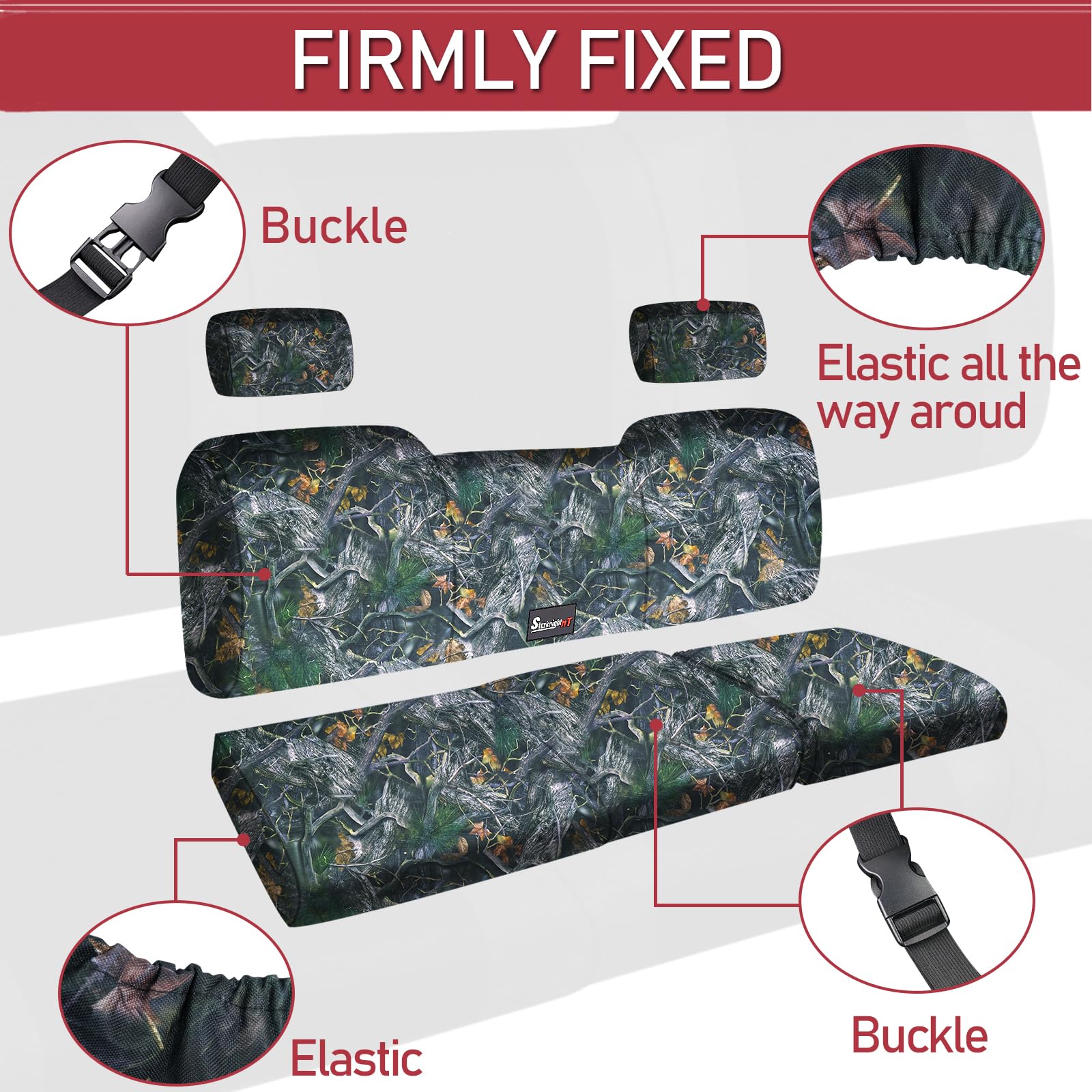 StarknightMT Ranger Seat Cover, Water-Repellent Camouflage, Compatible with Polaris Ranger 1000/XP 1000/Crew XP 1000 (2018-2023)