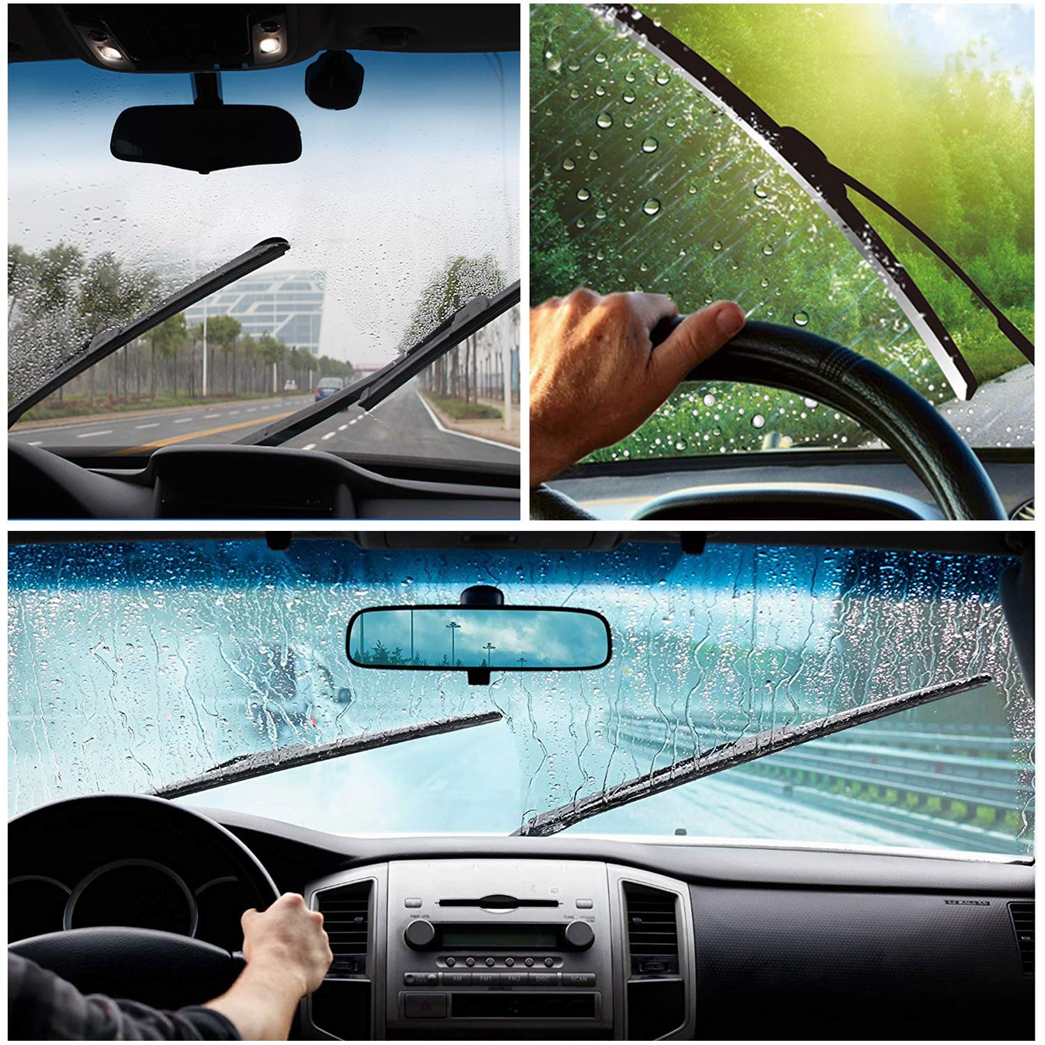 Windshield Wiper Blades Custom Fit For Toyota Tacoma 2016-2023 4Runner 03-09/Jeep Compass 2007-2017/Chevy Camaro 2016-2022 Car R