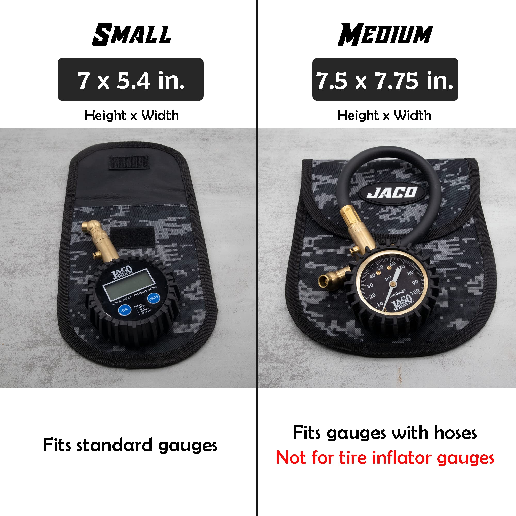 JACO Utility Tool Pouch - Medium Multi-Purpose Storage Pouch, Digital Camo, Polyester for Tire Gauges, Tools & Accessories