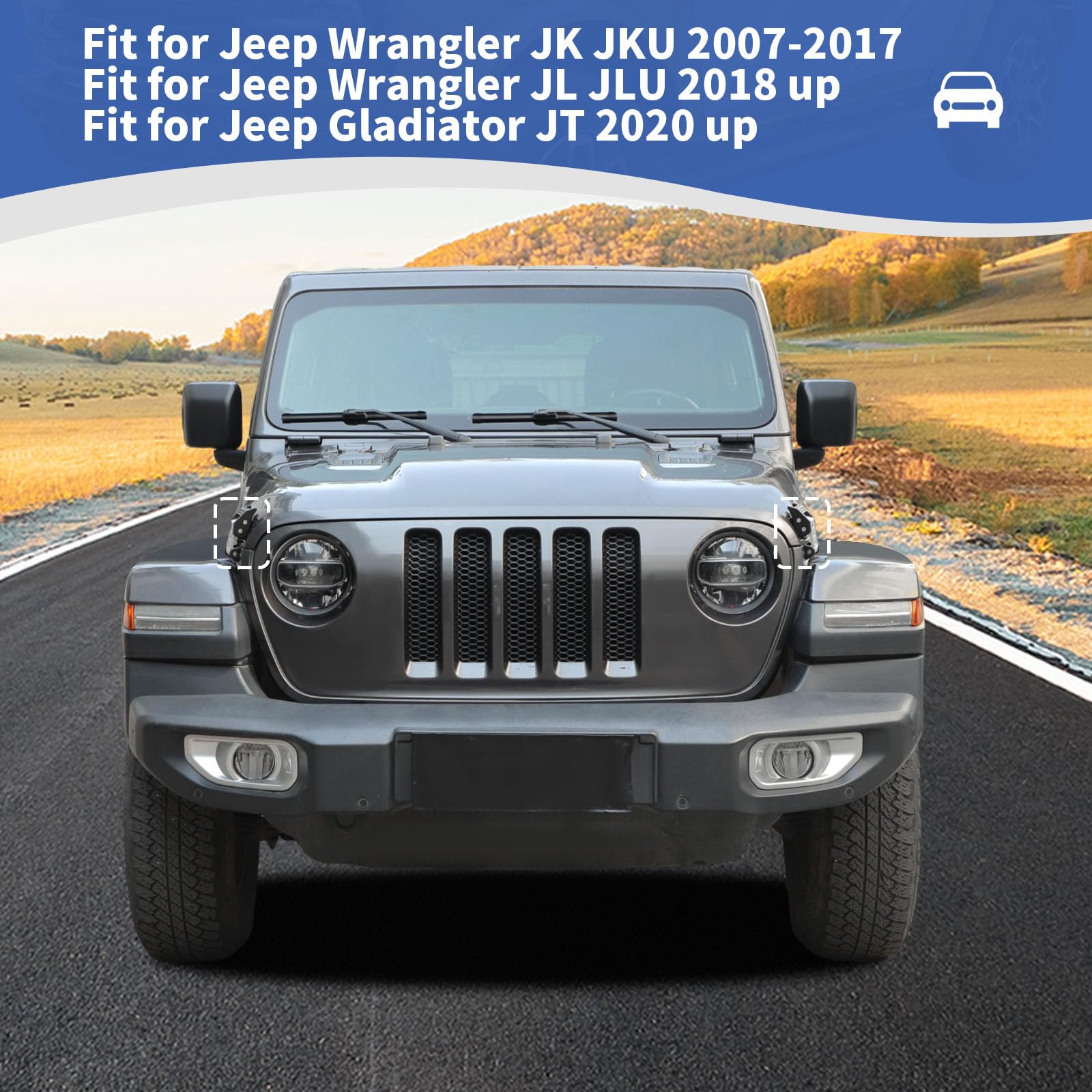 Rt-Tcz For Wrangler Hood Latch Lock Catch, Aluminum Hood Latches For Jeep Wrangler Jk Jku 2007-2017 Jl Jlu 2018 Up Gladiator Jt