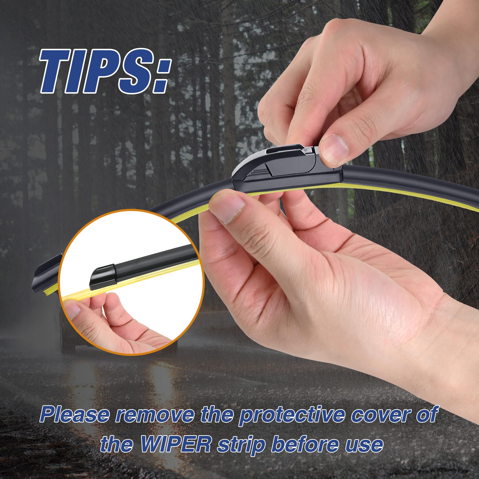 Icexsnow 24''+19'' Silicone Wiper Blades Replacement For Toyota Camry 2002-2006 Ford Fusion 2012-2006 Chevy Malibu 2015-2013 Equ