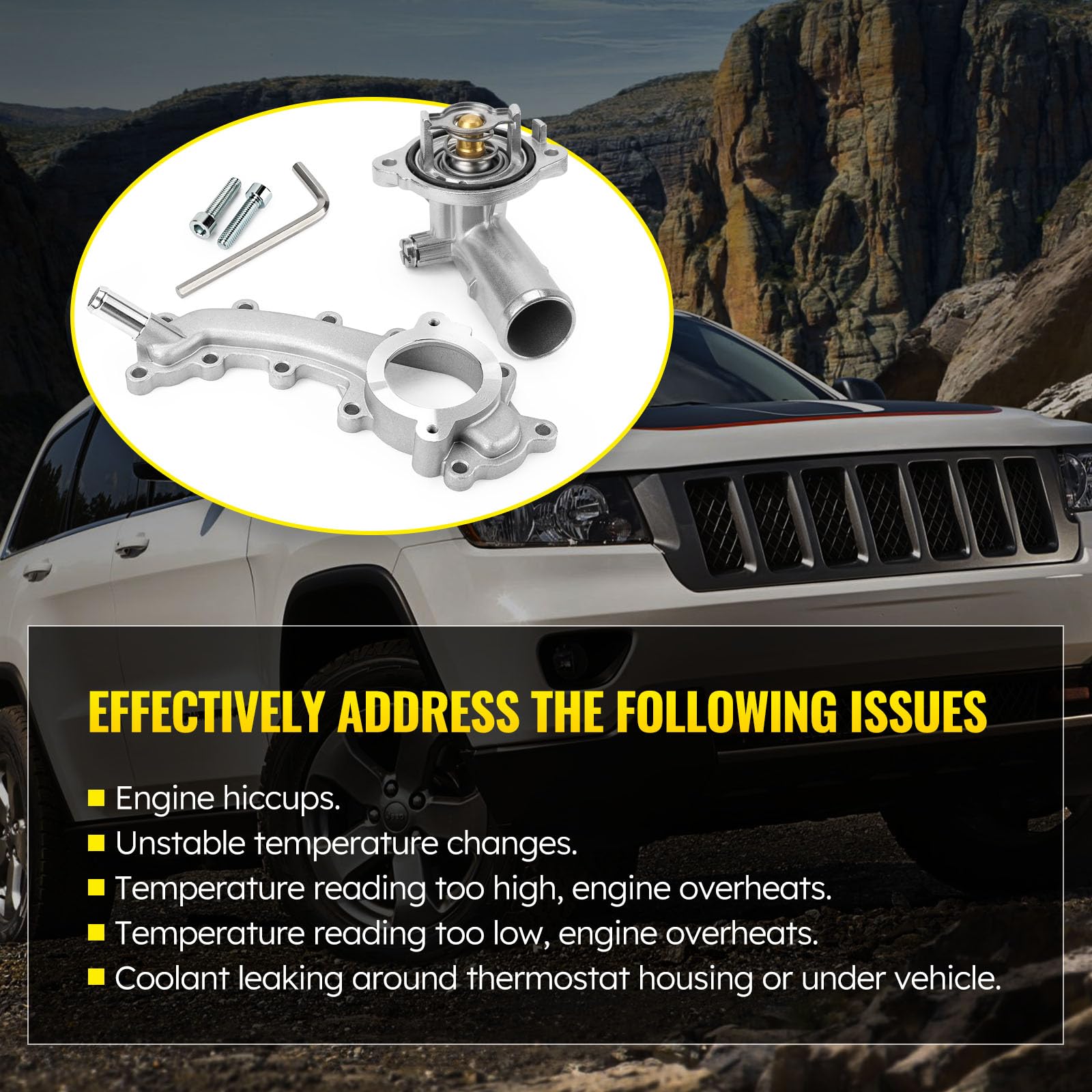 C-Tzu Aluminium Thermostat Housing & Coolant Pipe Assembly for Dodge Durango/Jeep Grand Cherokee 2011-2015, Replaces 5184653AF 902-3102HP