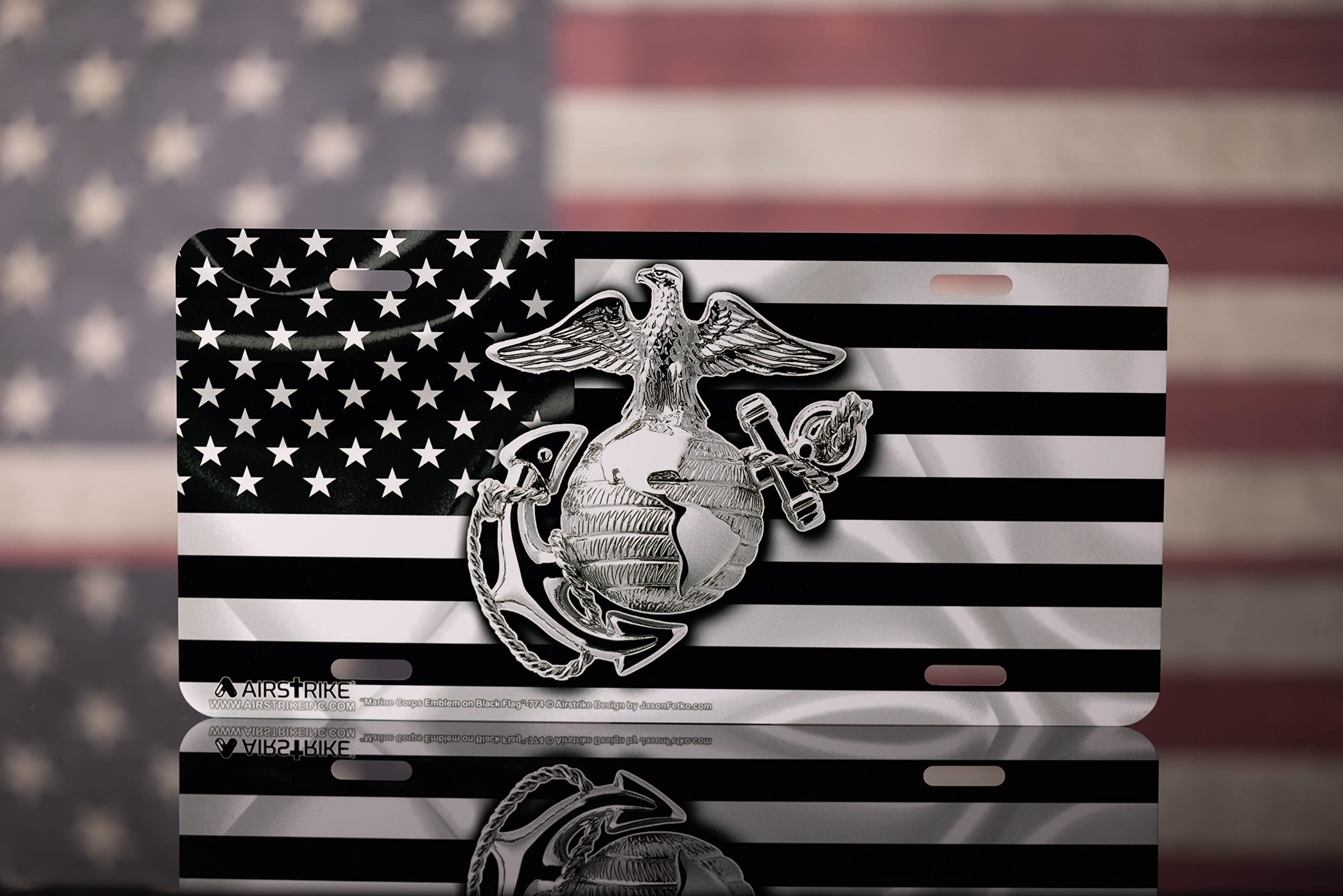 Marine Corps License Plate, Usmc License Plate, Marine License Plate, Usmc License Plates For Front Of Car, Usmc Black Flag Lice