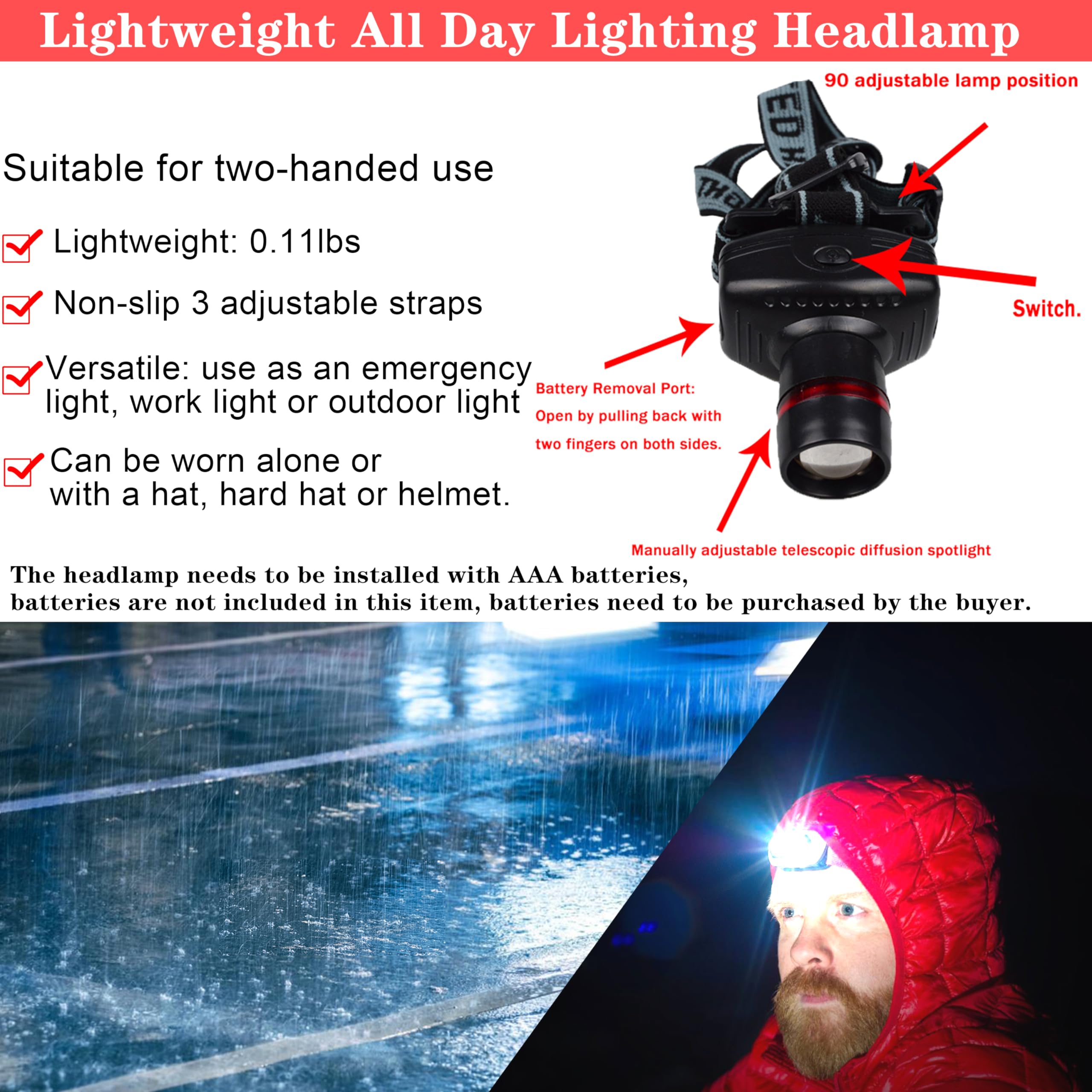 Lianxin Car Roadside Emergency Kit, With Jumper Cables Automotive Kit,Car Safety Roadside Assistance Kit Headlamp,Tow Straps, Mu