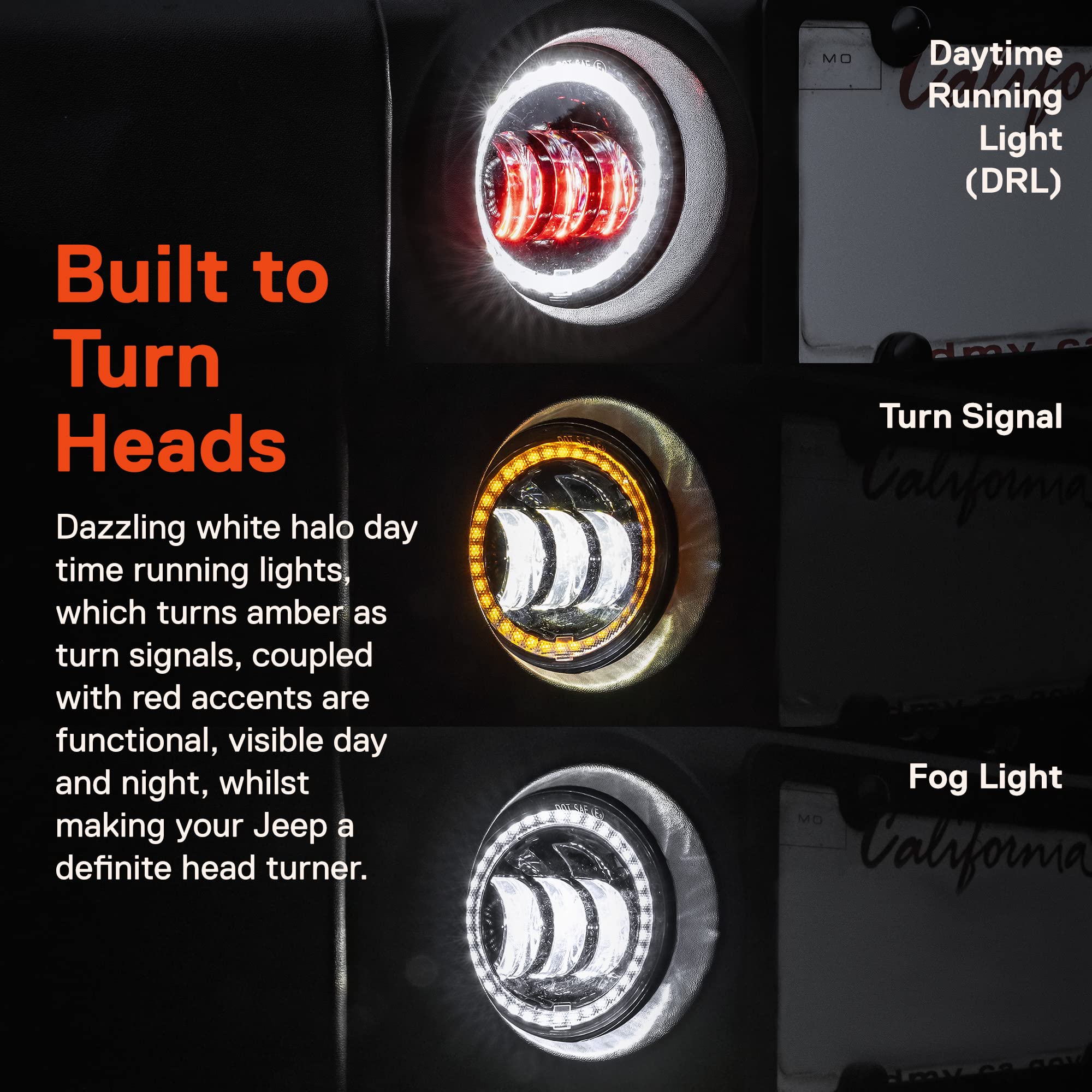 True Mods 4'' 60W Led Fog Lights Replacement For 2007-2018 Jeep Wrangler Jk Unlimited Jku Sport S Rubicon Sahara Front Bumper Of