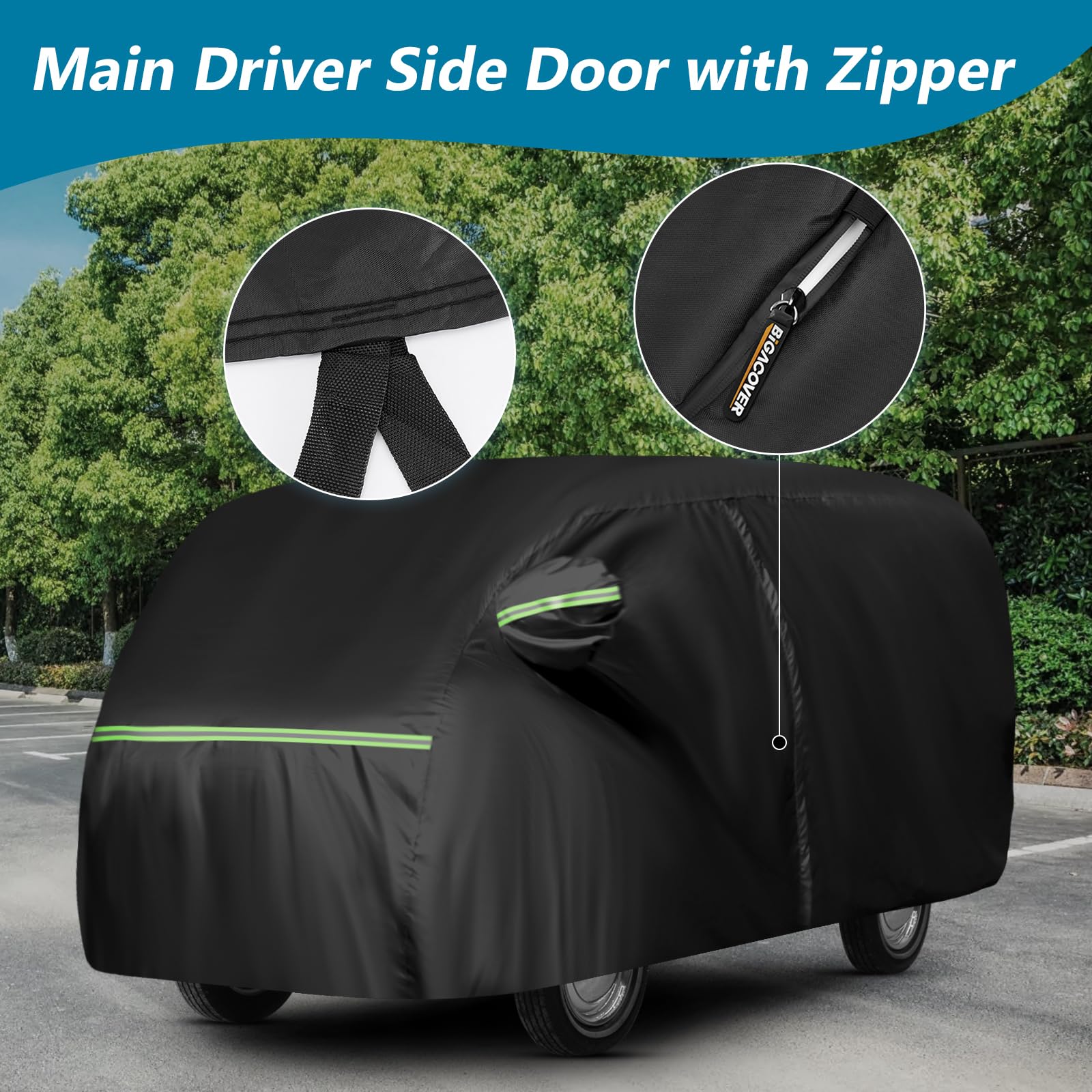 for Chevy Silverado 1500 Crew Cab 6.6 ft. Bed Truck Cover, Waterproof All Weather Car Covers with Zipper Windproof Heavy Duty Pr