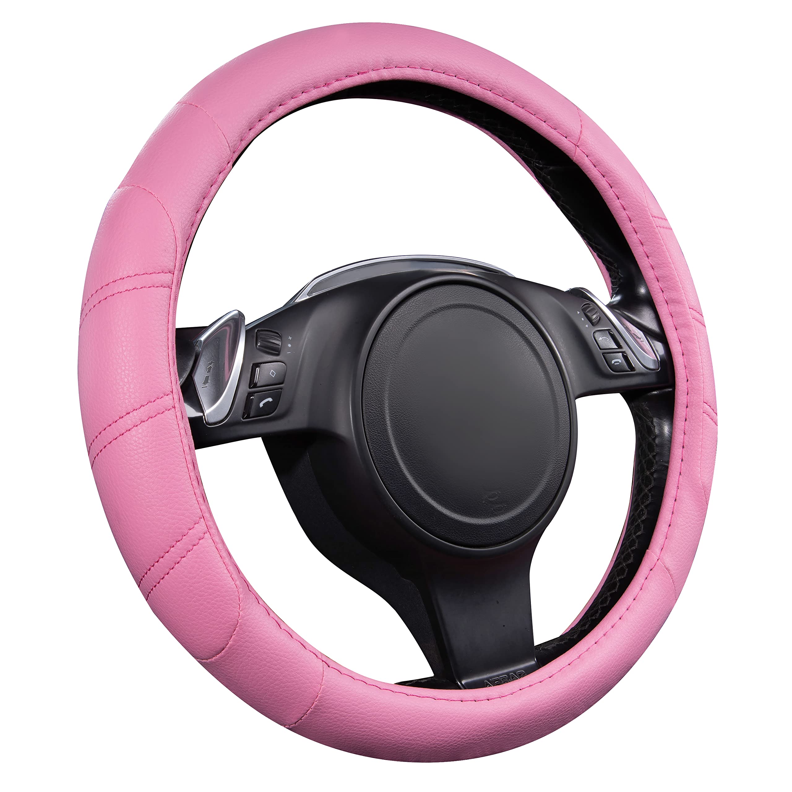 Car Pass Line Rider Microfiber Leather Sporty 14.5-15 Inch Car Steering Wheel Cover Universal Fits For 95% Cars Sedans Suv Truck