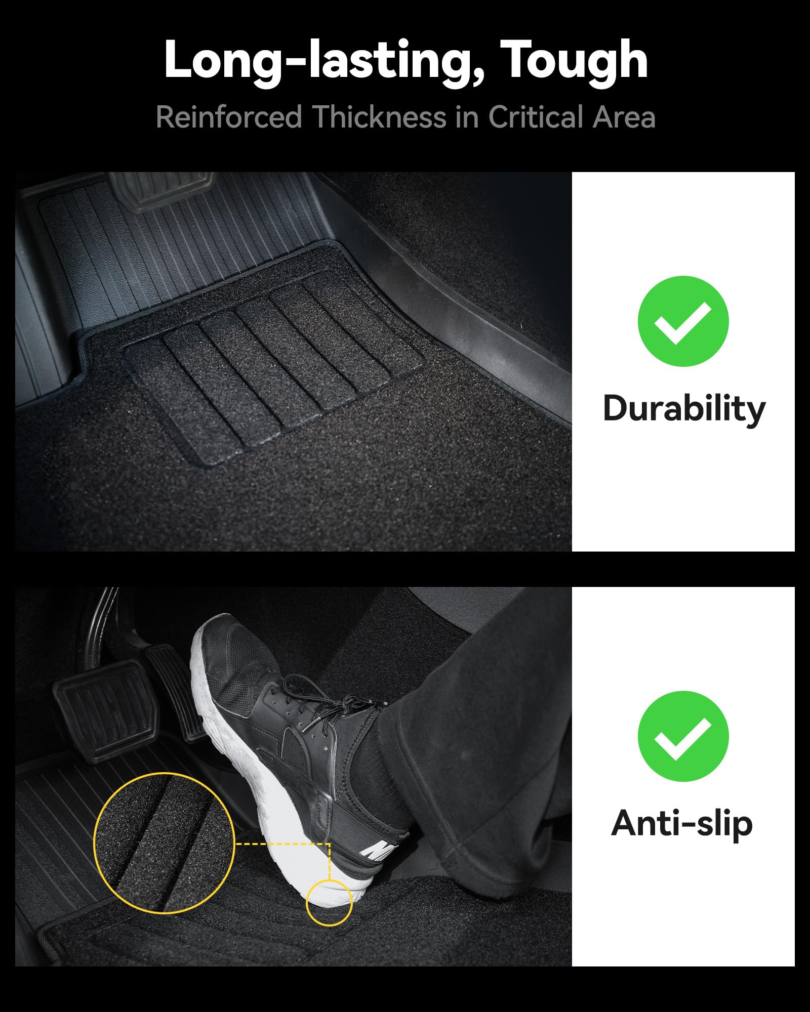 3W Floor Mats & Carpet (1St And 2Nd Rows) Fit For Bmw X3 2018-2025 Tpe All-Weather Harmless Heavy Duty Floor Liner Accessories