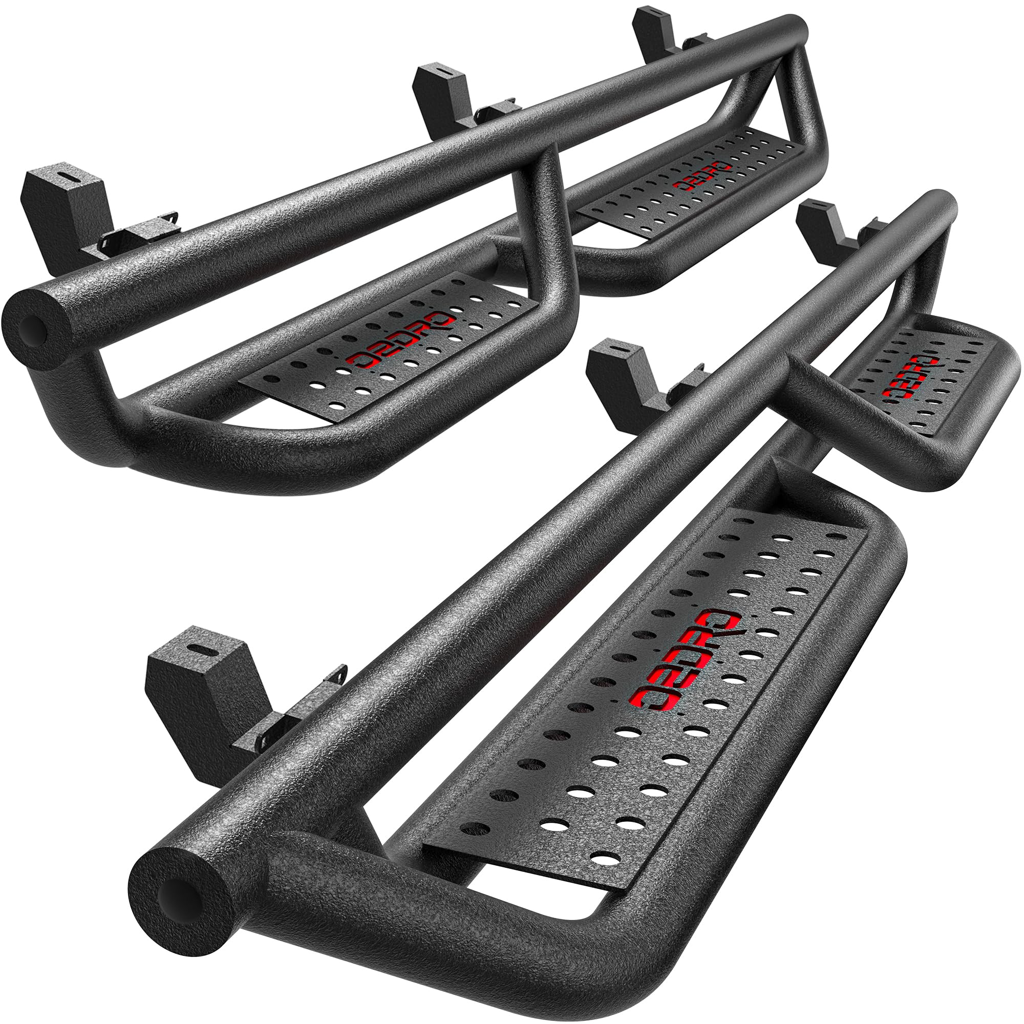 Oedro All-Steel Build Running Boards Compatible With 2018-2025 Jeep Wrangler Jl 4 Door, Bolt-On Side Steps With Leaf Shaped Desi