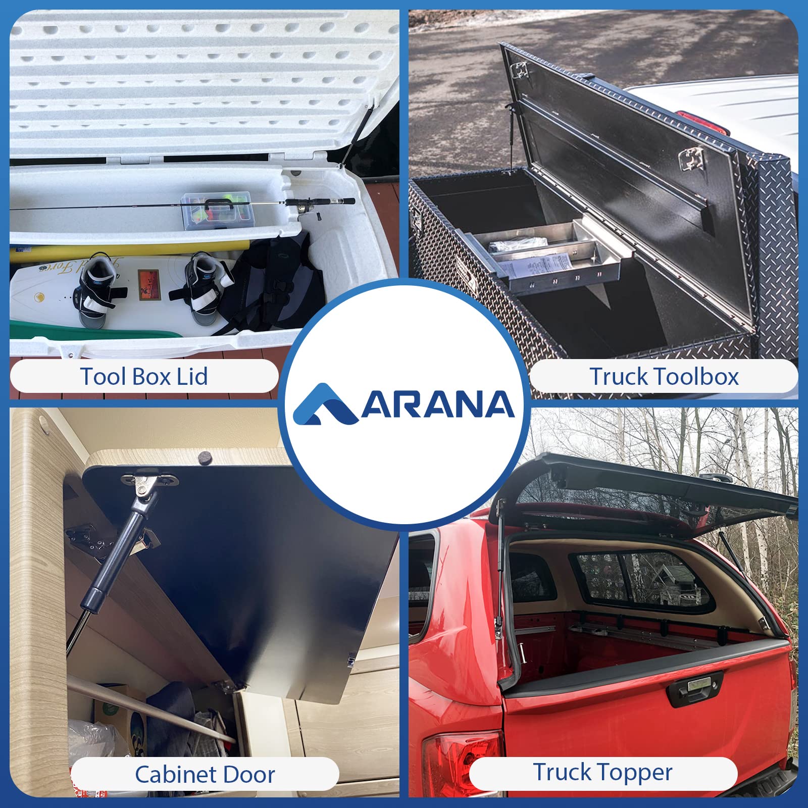 ARANA C16-03288 9 inch 13 Lb/58N Gas Struts Spring Shocks C1603288 9 inch 13Lb Lift Support for Tool Box Lid Truck Toolbox Cabin