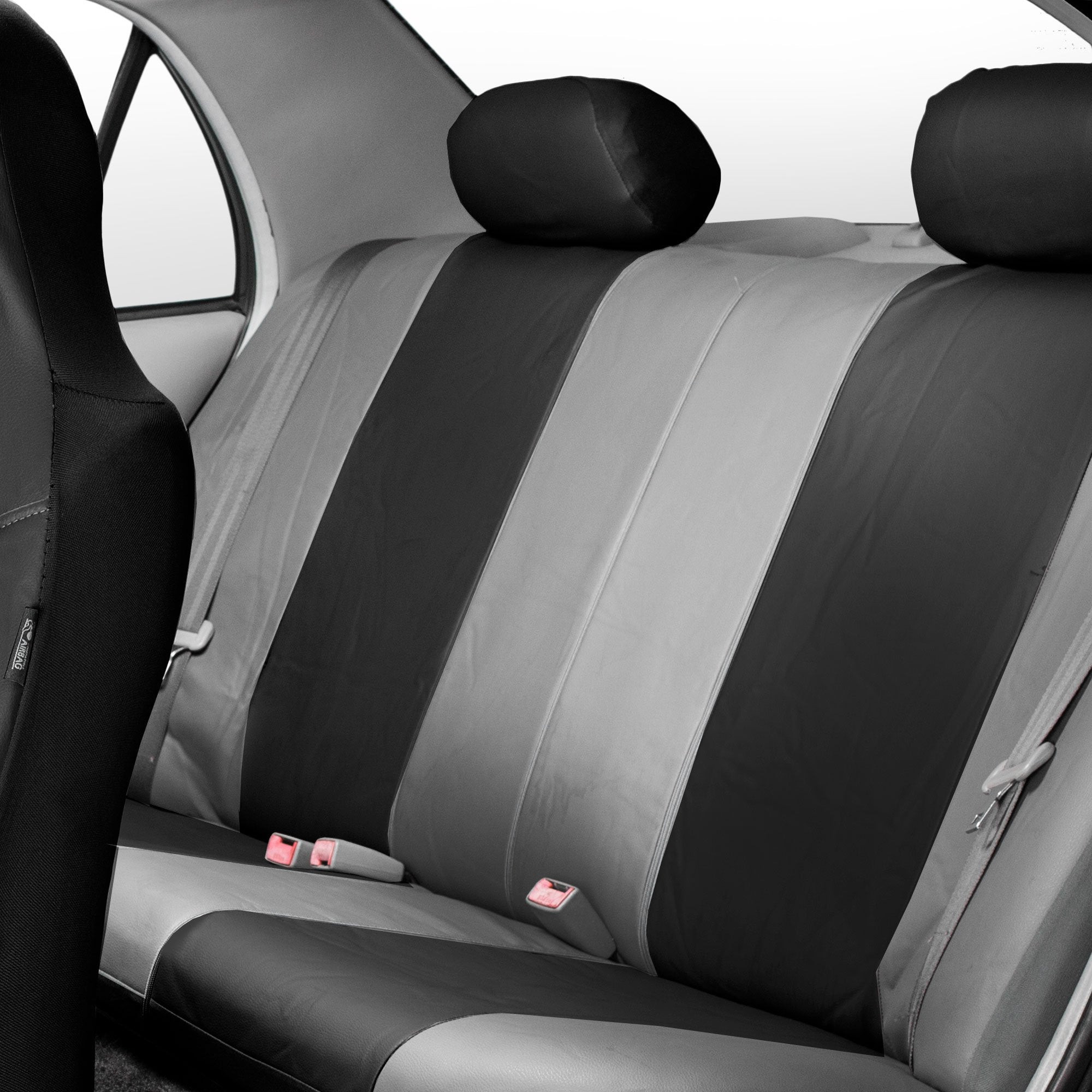 FH Group Car Seat Covers Full Set Royal Seat Cover-Universal Fit Gray, Automotive Seat Covers, 1-Piece Front Seat Covers, Airbag