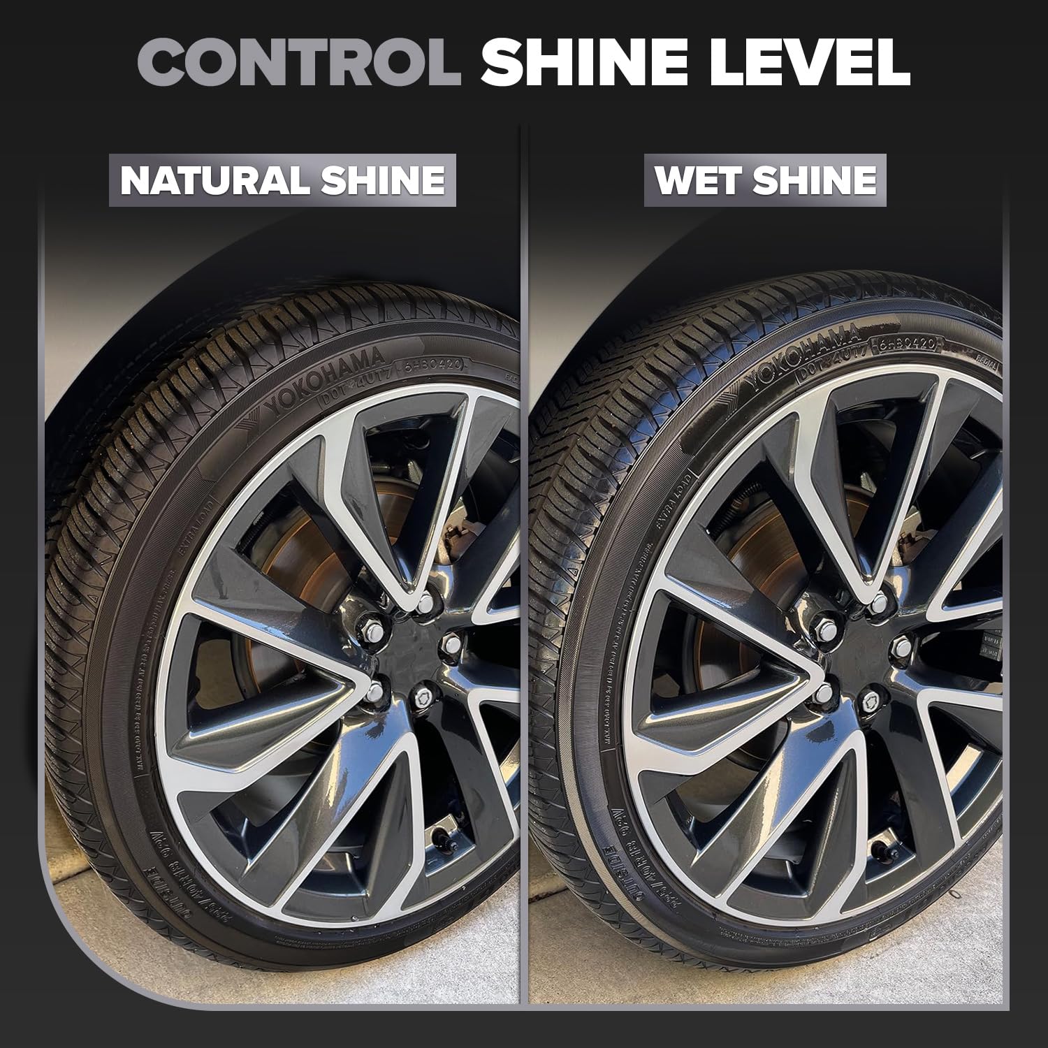Carfidant Car Tire Shine Gallon - Tire Dressing & Rubber Protectant - Dark, Wet Look With No Grease And No Sling! - 128 Fl Oz