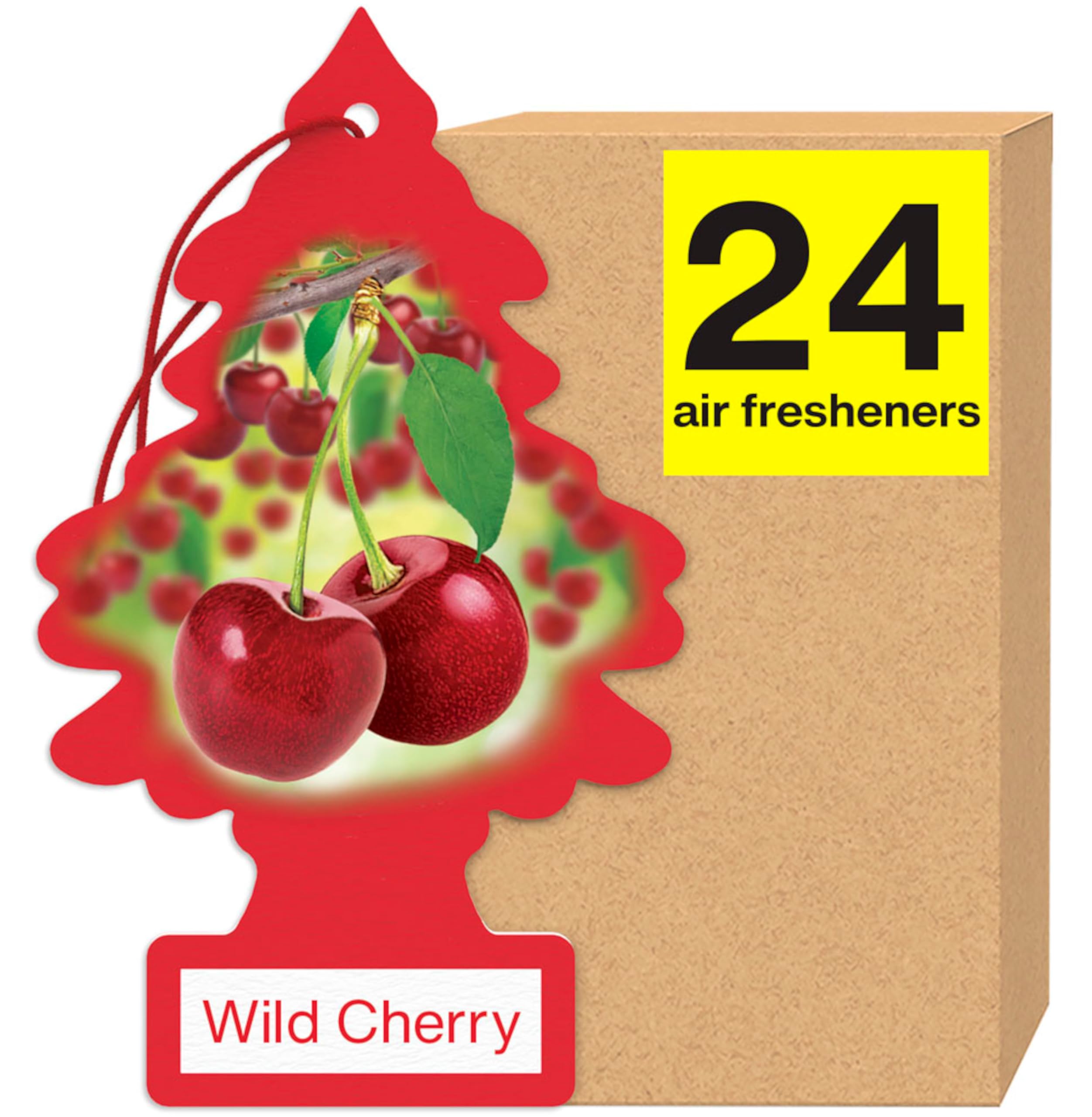 Little Trees Air Fresheners Car Air Freshener. Hanging Tree Provides Long Lasting Scent For Auto Or Home. Wild Cherry, 24 Air Fr