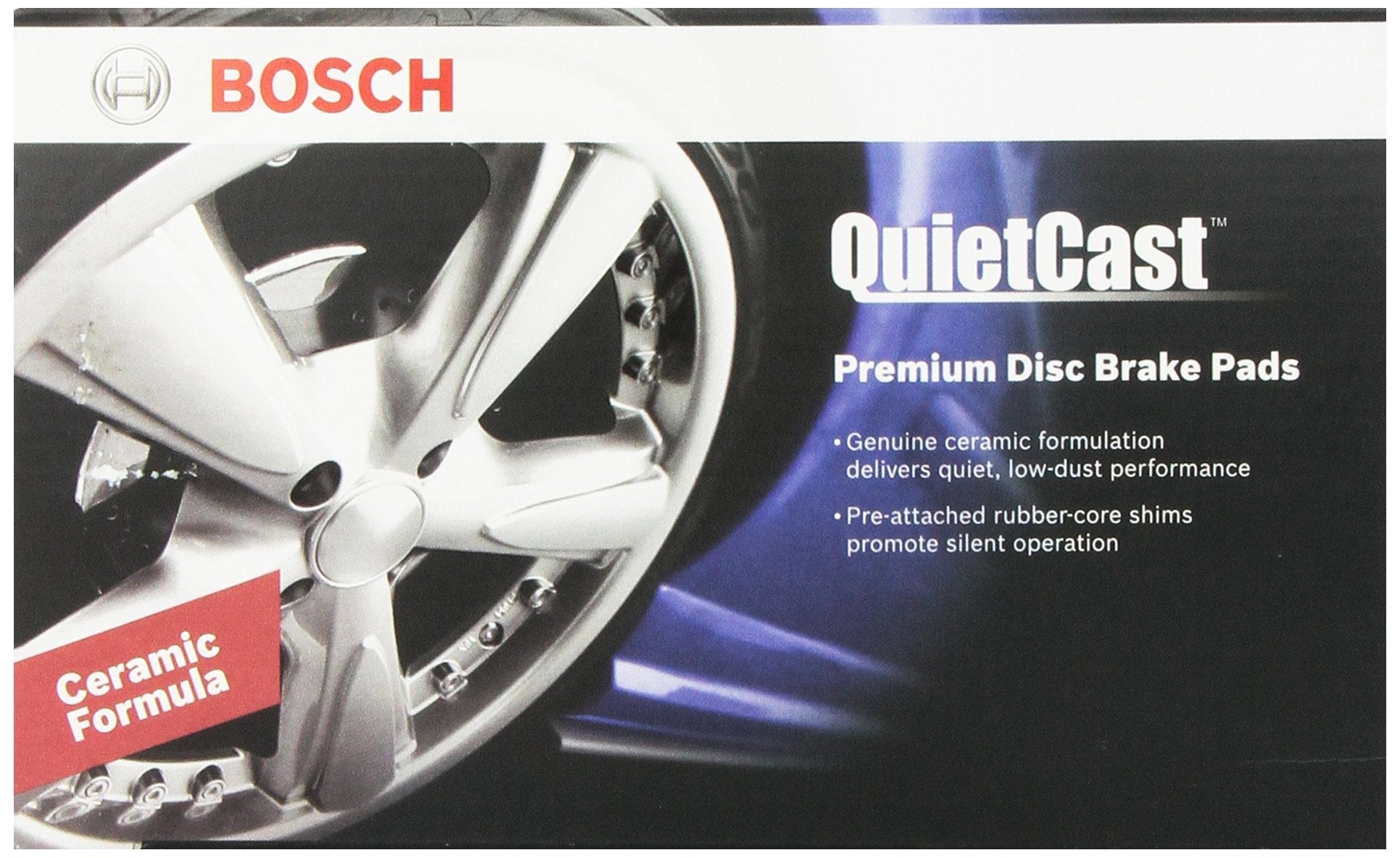 BOSCH BC1444 QuietCast Premium Ceramic Disc Brake Pad Set - Compatible with Select Hyundai Sonata; Kia Optima; FRONT