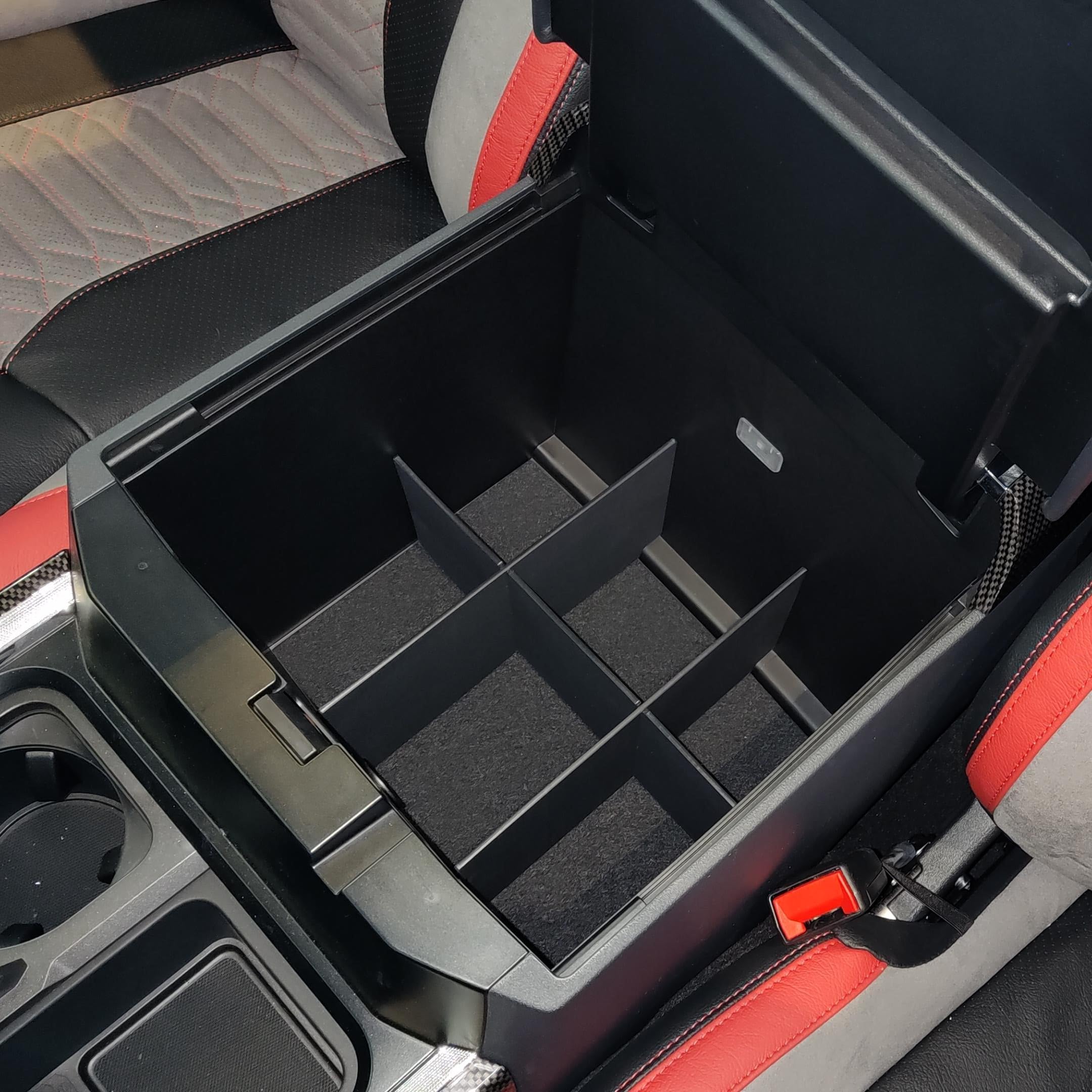 Vehicle OCD Center Console Organizer for Ford SuperDuty 2023-2026, SLX180, Black, Made in USA, Durable Plastic