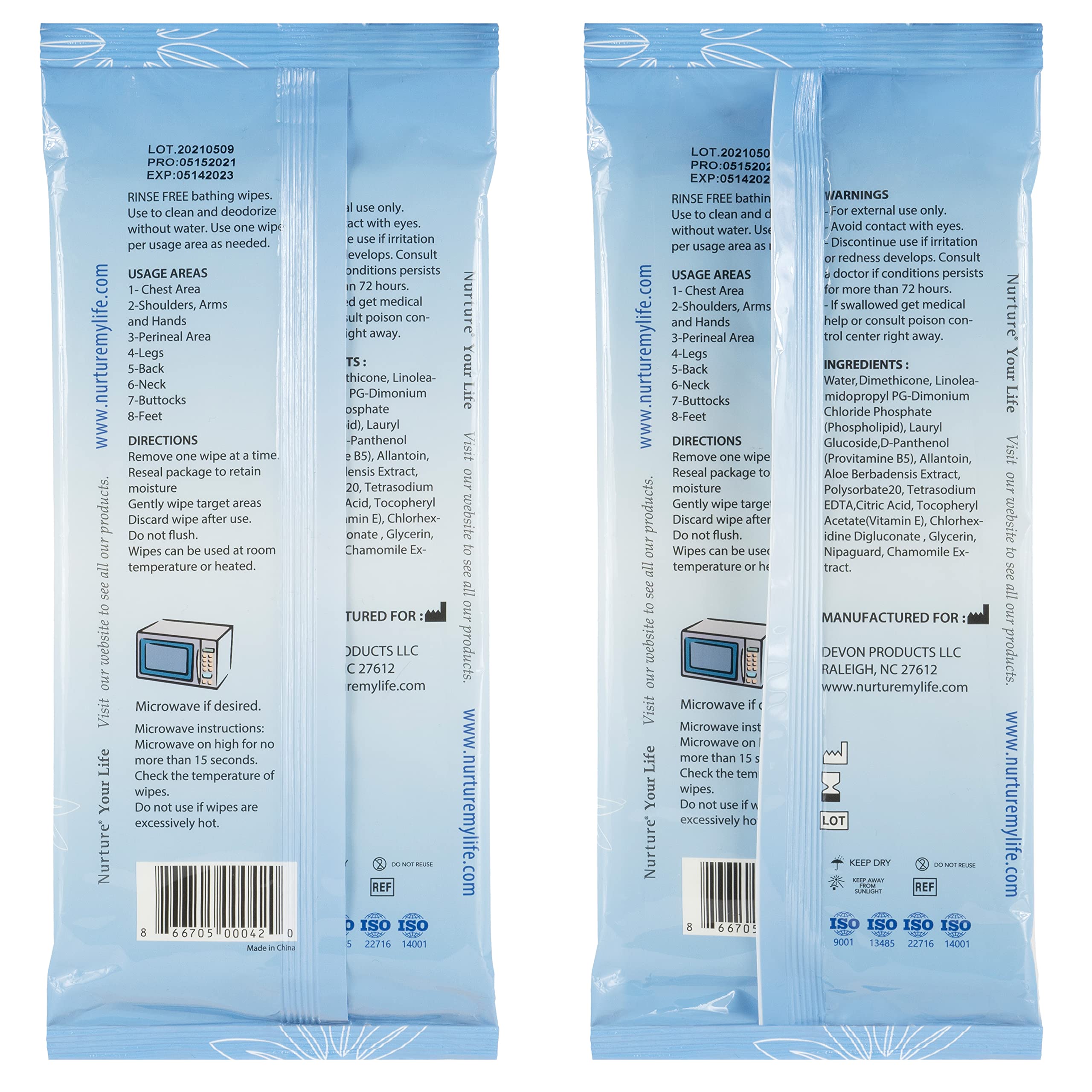 Nurture Valley Rinse Free Bathing Wipes For Adults  Waterless Cleansing W Aloe For Sensitive Skin  Disposable Adult Body Bath We