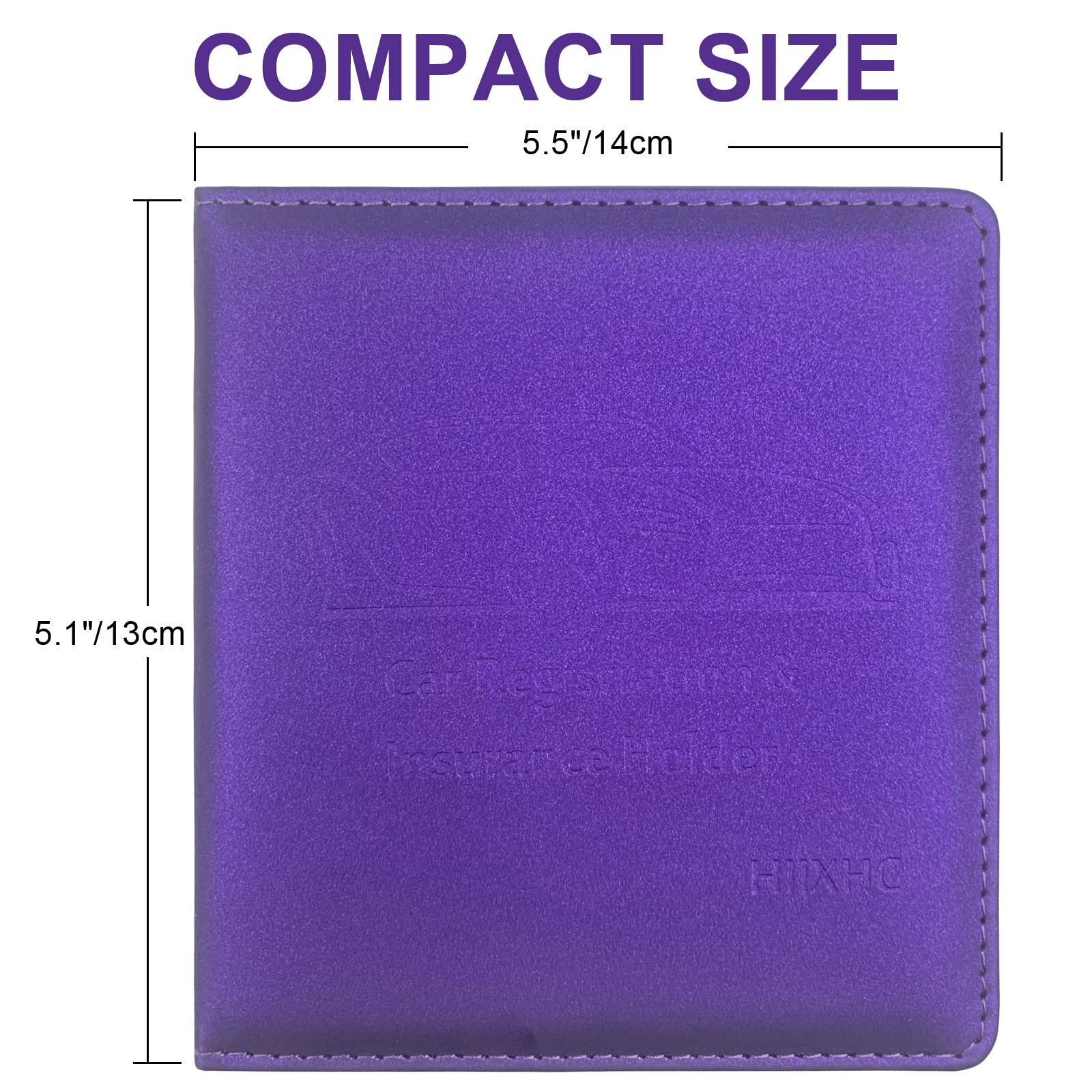 Car Registration And Insurance Holder, 5.5 X 5 Inch Pu Leather Vehicle Glove Box Organizer Wallet Case Organizer For Insurance C