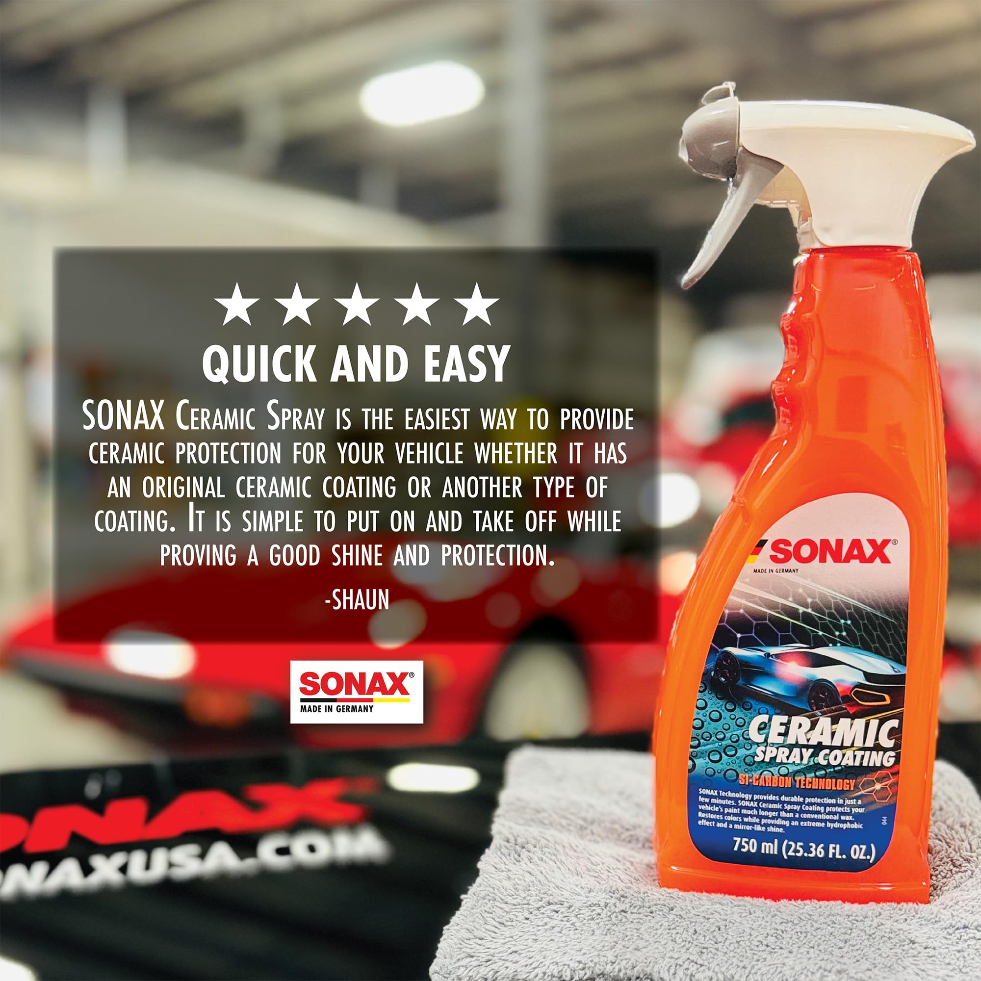 Sonax Ceramic Spray Coating 257400 | 750ml | Durable Ceramic Technology | White | Hydrophobic & Easy to Apply for All Paint Surfaces
