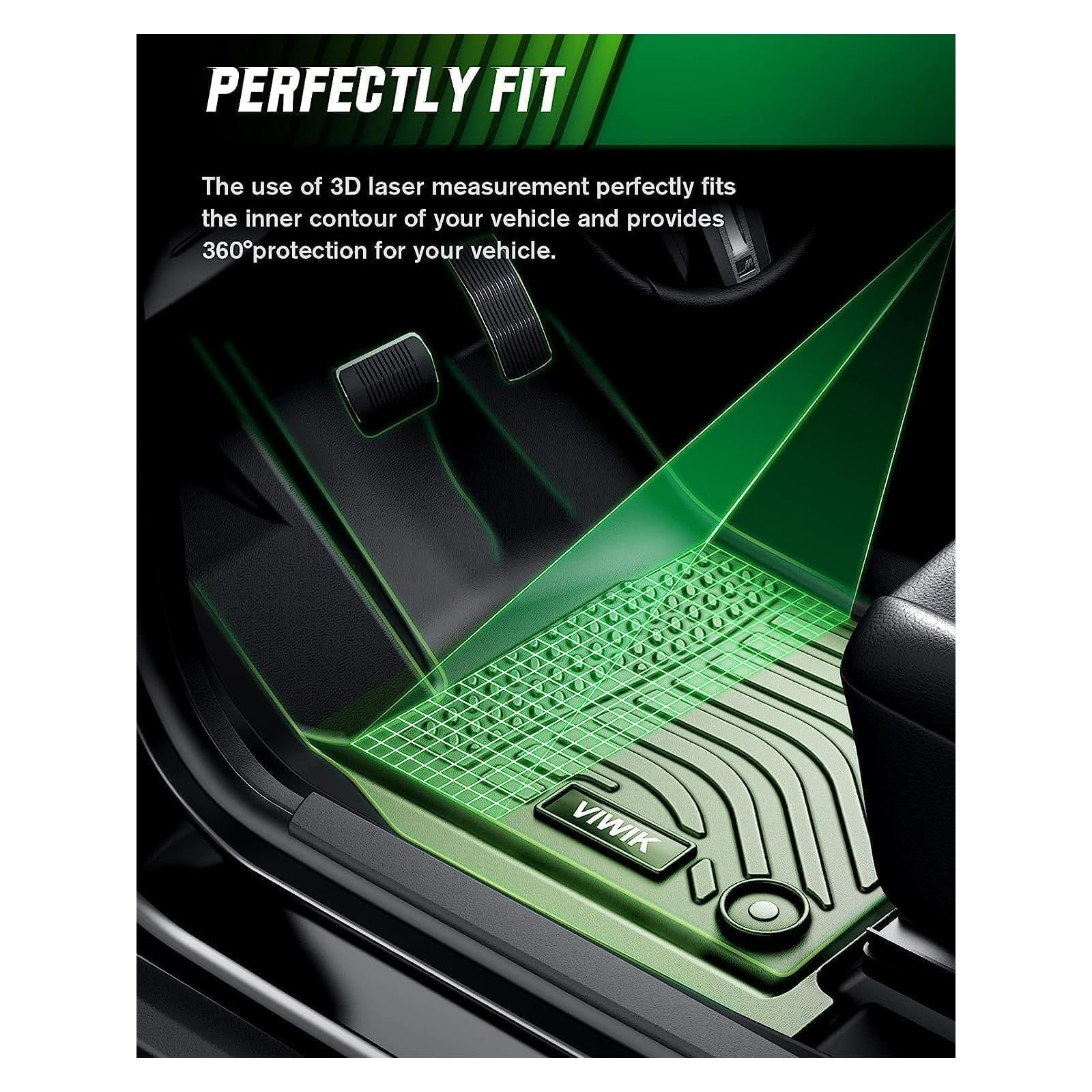 VIWIK Floor Mats for Honda HR-V 2023 2024,All Weather Floor Mats Accessories TPE Custom Floor Liners 1st & 2nd Row Black
