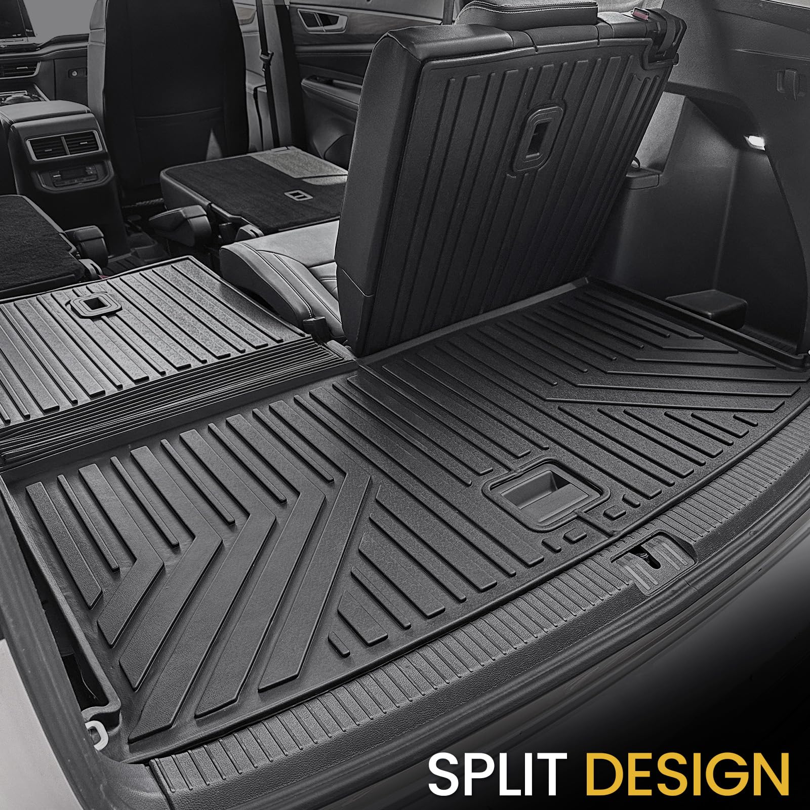 Joularise Floor Mats Cargo Mat With Backrest Mats For 2018-2025 Volkswagen Vw Atlas 7 Seats Accessories(Not Fit Cross Sport), Al