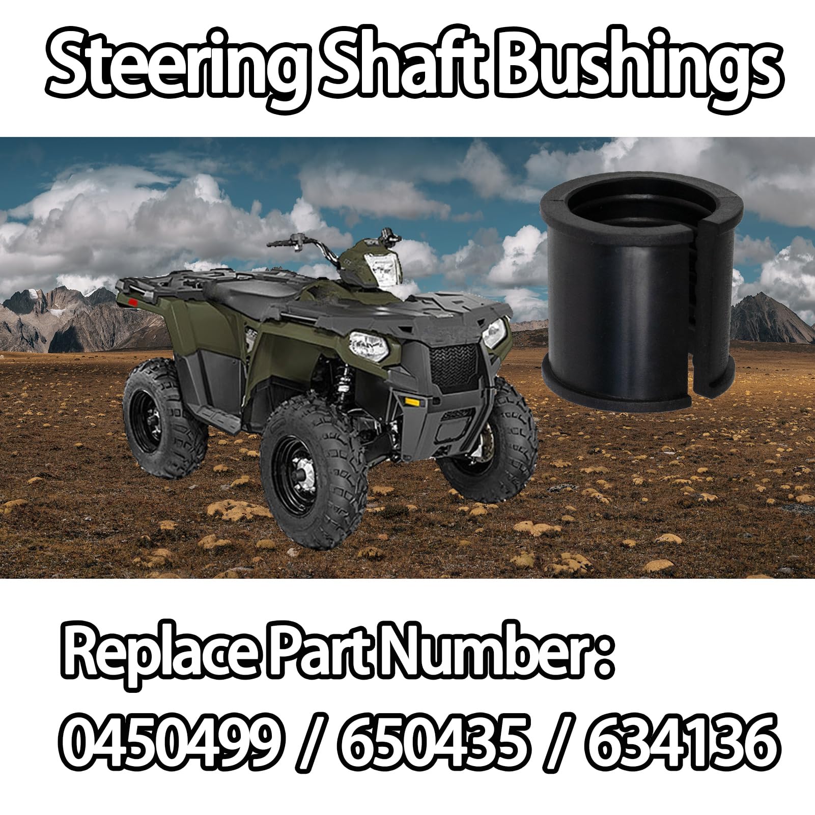 AUPARTIK 2 Pcs Steering Bushings Fit for Polaris Outlaw 50 90 110 Predator 50 90 Scrambler 50 90 Sportsman 90 110 ATV Steering S