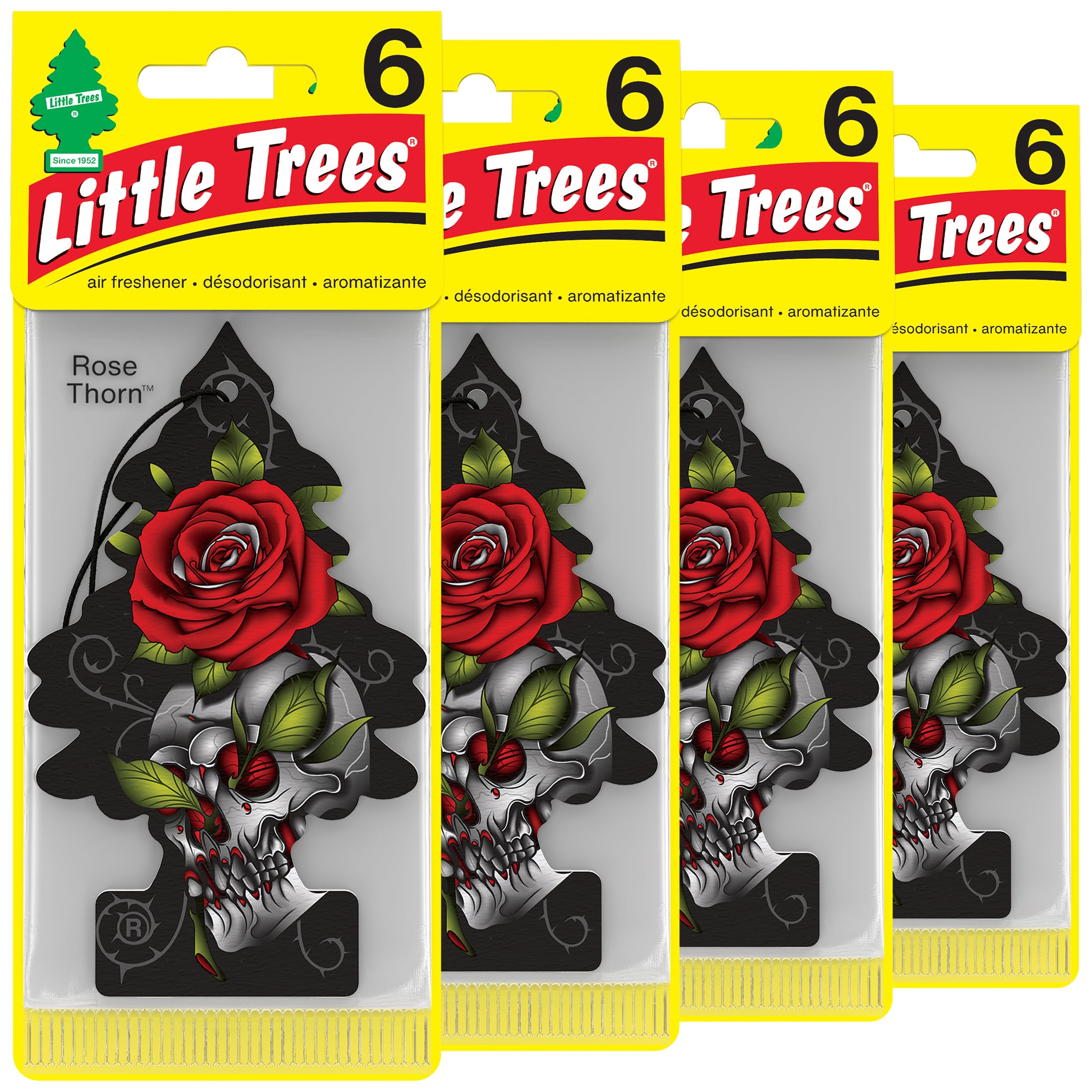 Little Trees Air Fresheners Car Air Freshener. Hanging Tree Provides Long Lasting Scent For Auto Or Home. Rose Thorn, 24 Air Fre
