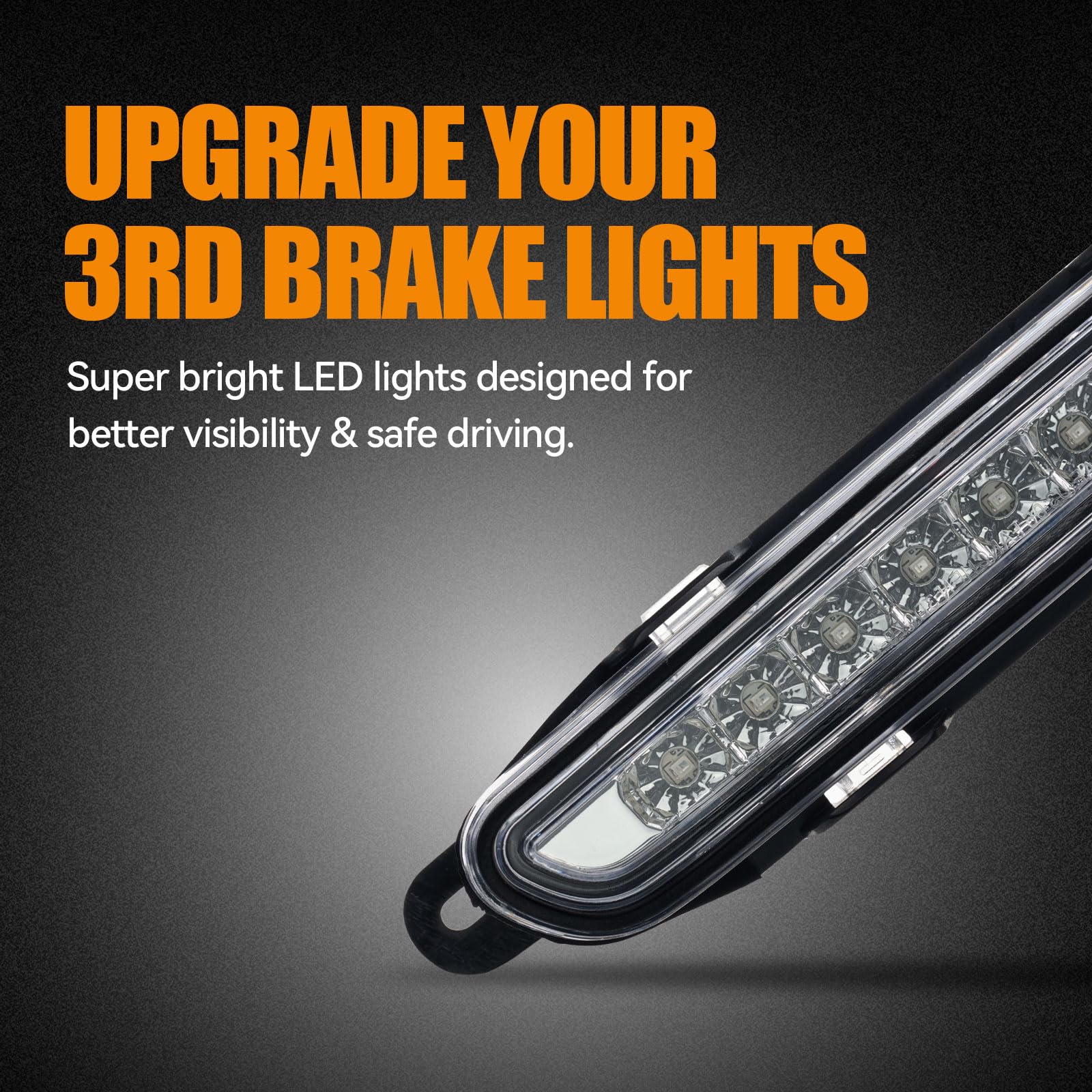 Cxdar LED Third Brake Light for 2006-2010 Dodge Charger, High Mount Rear Light, Waterproof, Clear
