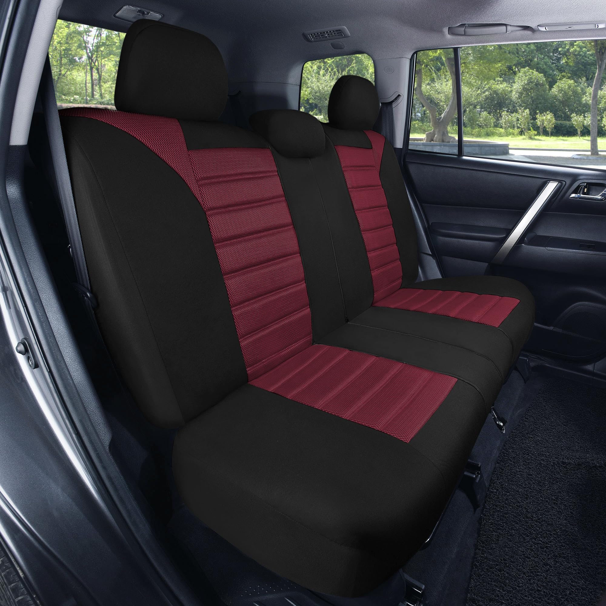Fh Group Car Seat Covers Full Set 3D Air Mesh - Universal Fit, Automotive Seat Covers,Low Back Seatcover,Airbag Compatible,Split
